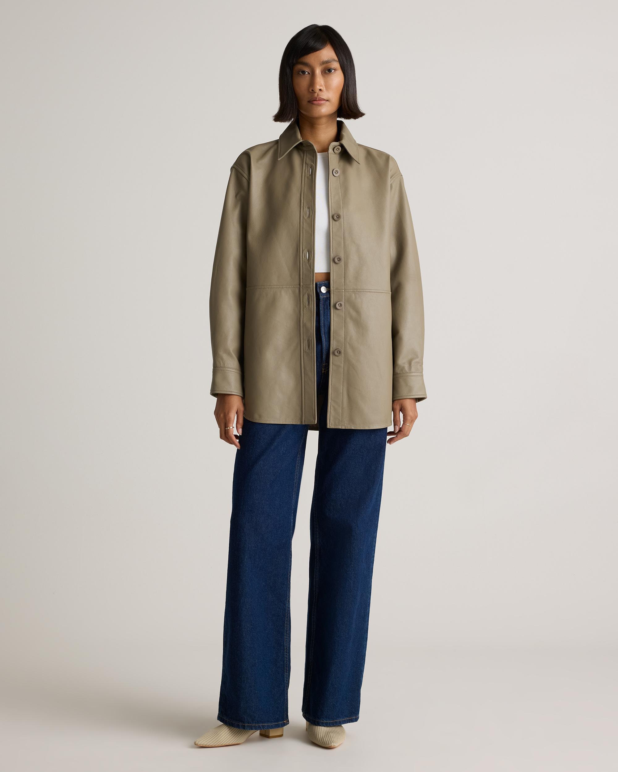 Quince | Women's Shirt Jacket Size XS, Leather Product Image