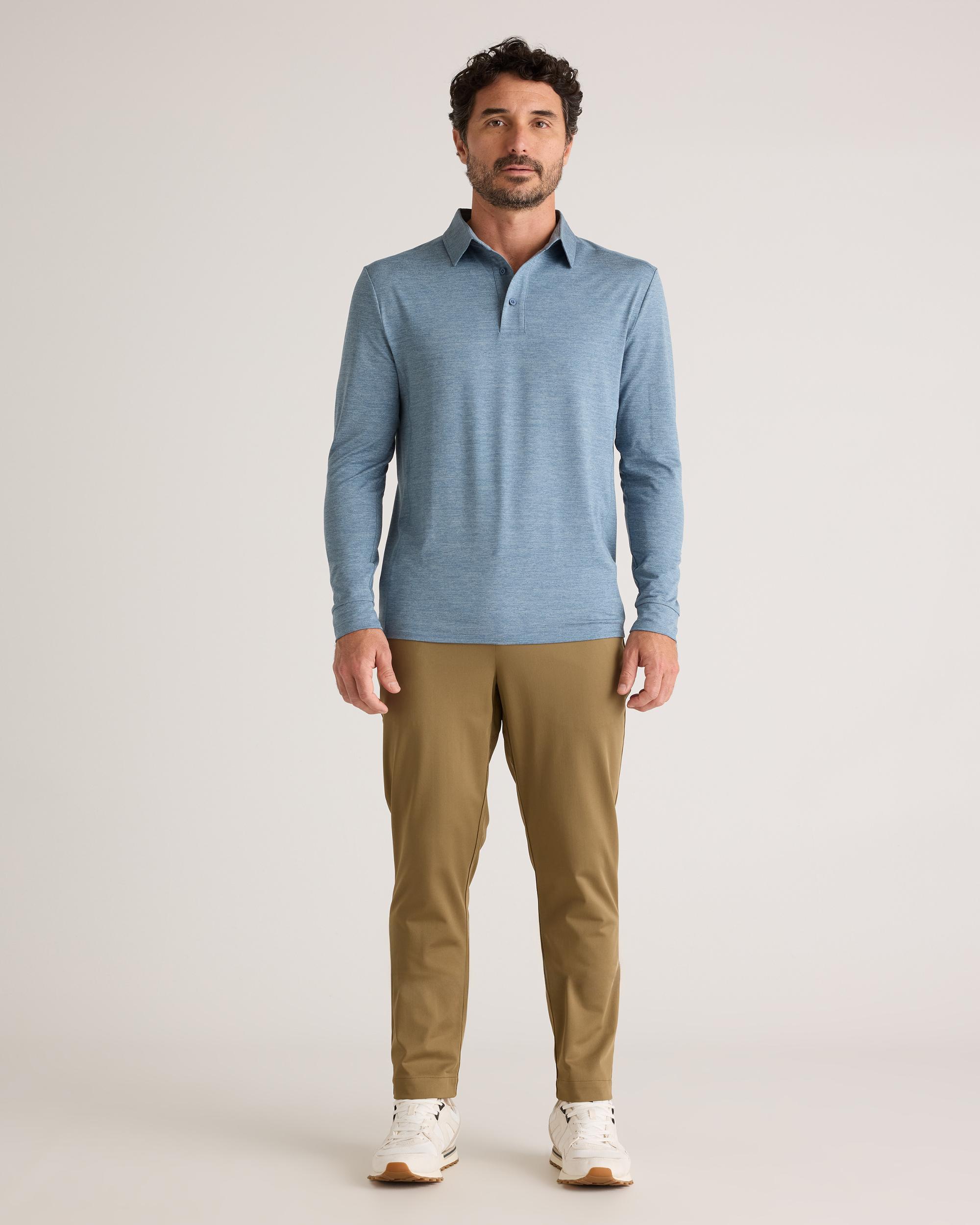 Quince | Men's Flowknit Breeze Performance Long Sleeve Polo Recycled Polyester Product Image