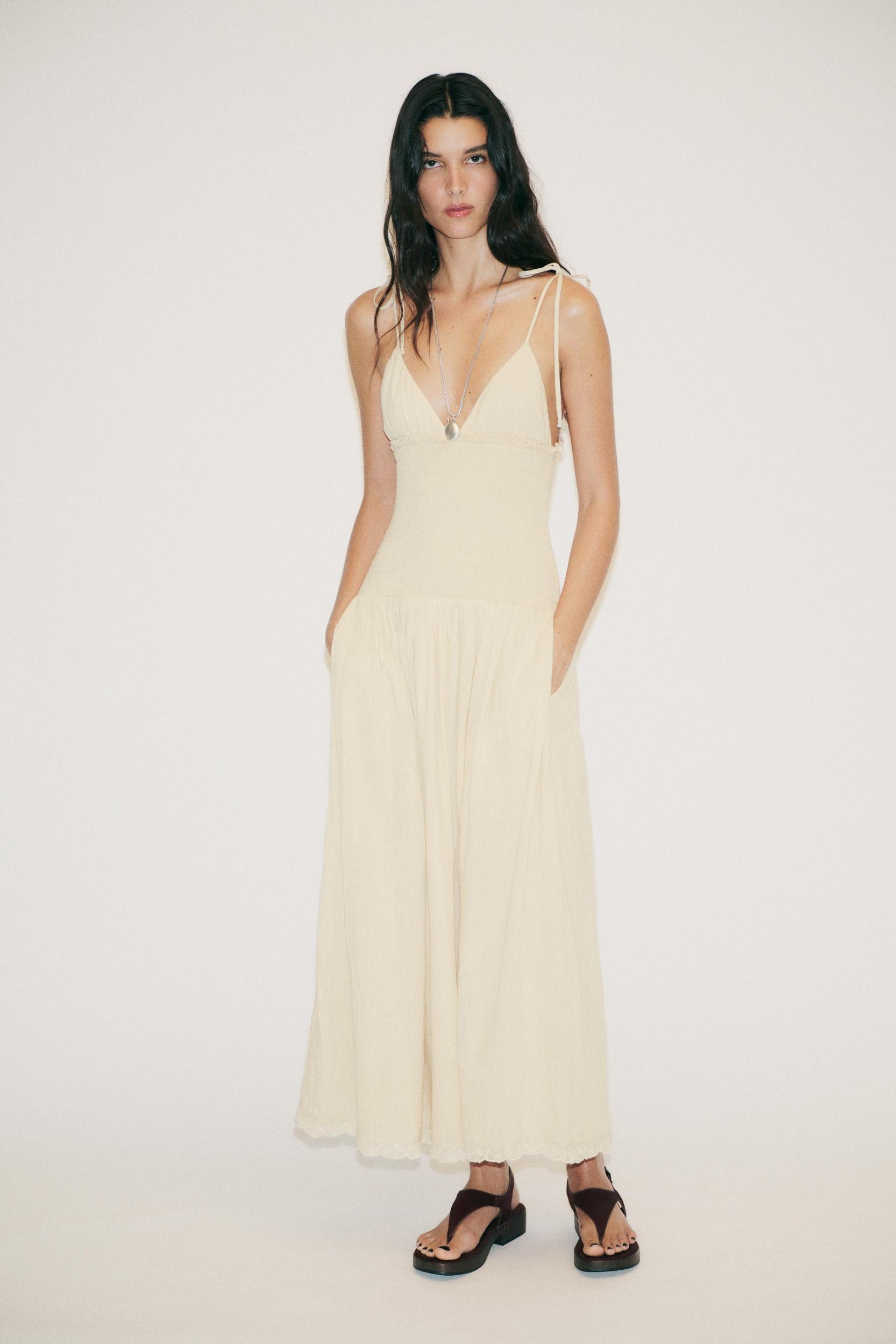 COMBINATION HONEYCOMB MIDI DRESS Product Image