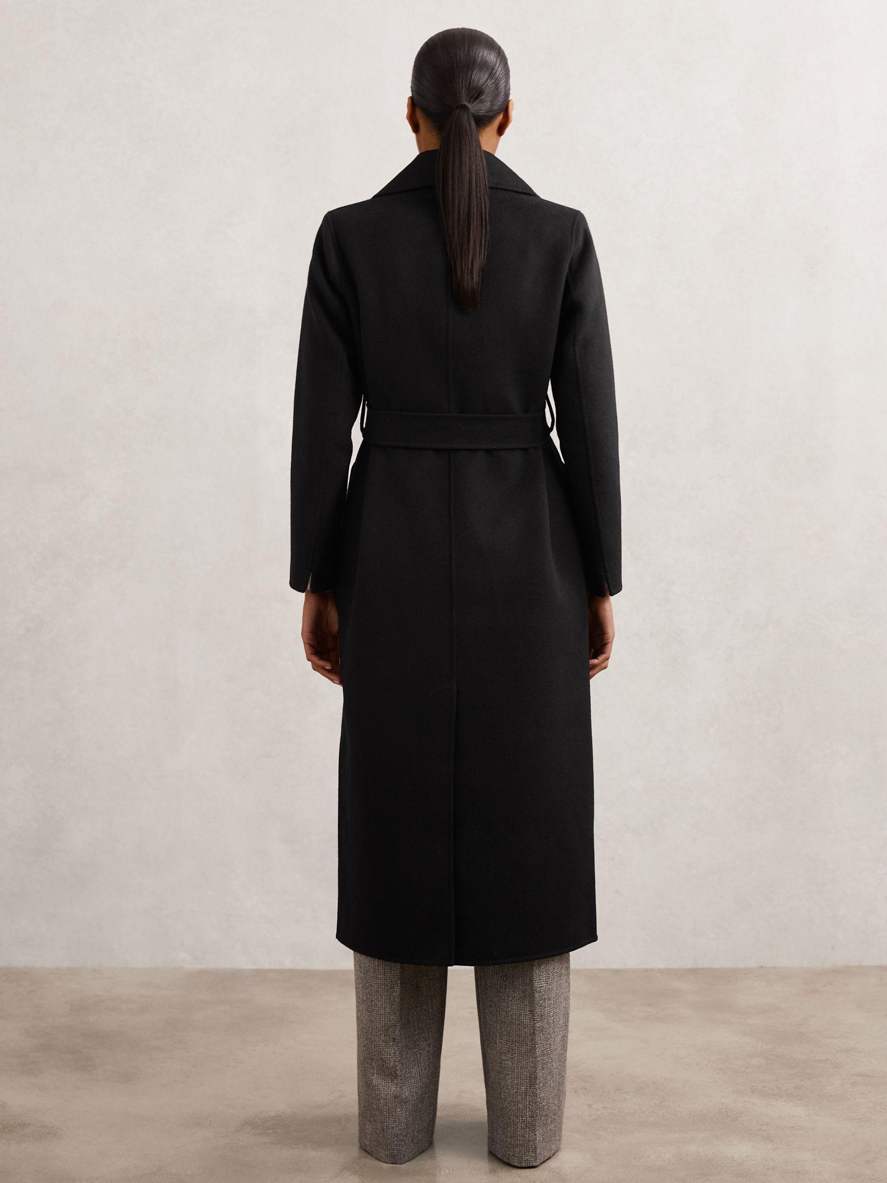 Petite Double-Breasted Blindseam Coat Wool-Blend in Burgundy Product Image