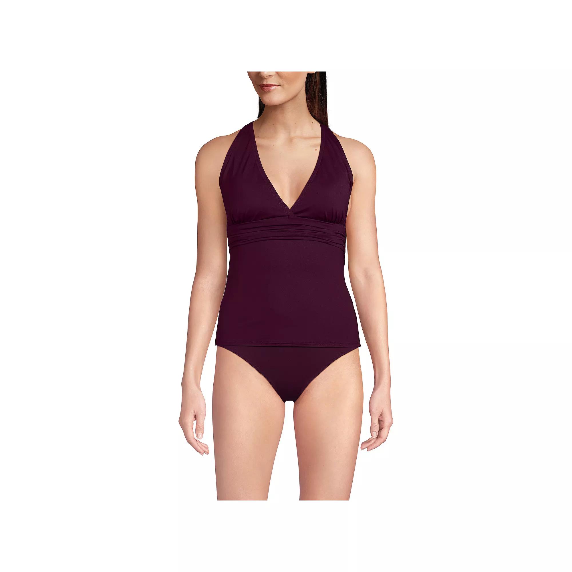 Women's Lands' End V-Neck Plunge X-Back Tankini Top,  Product Image