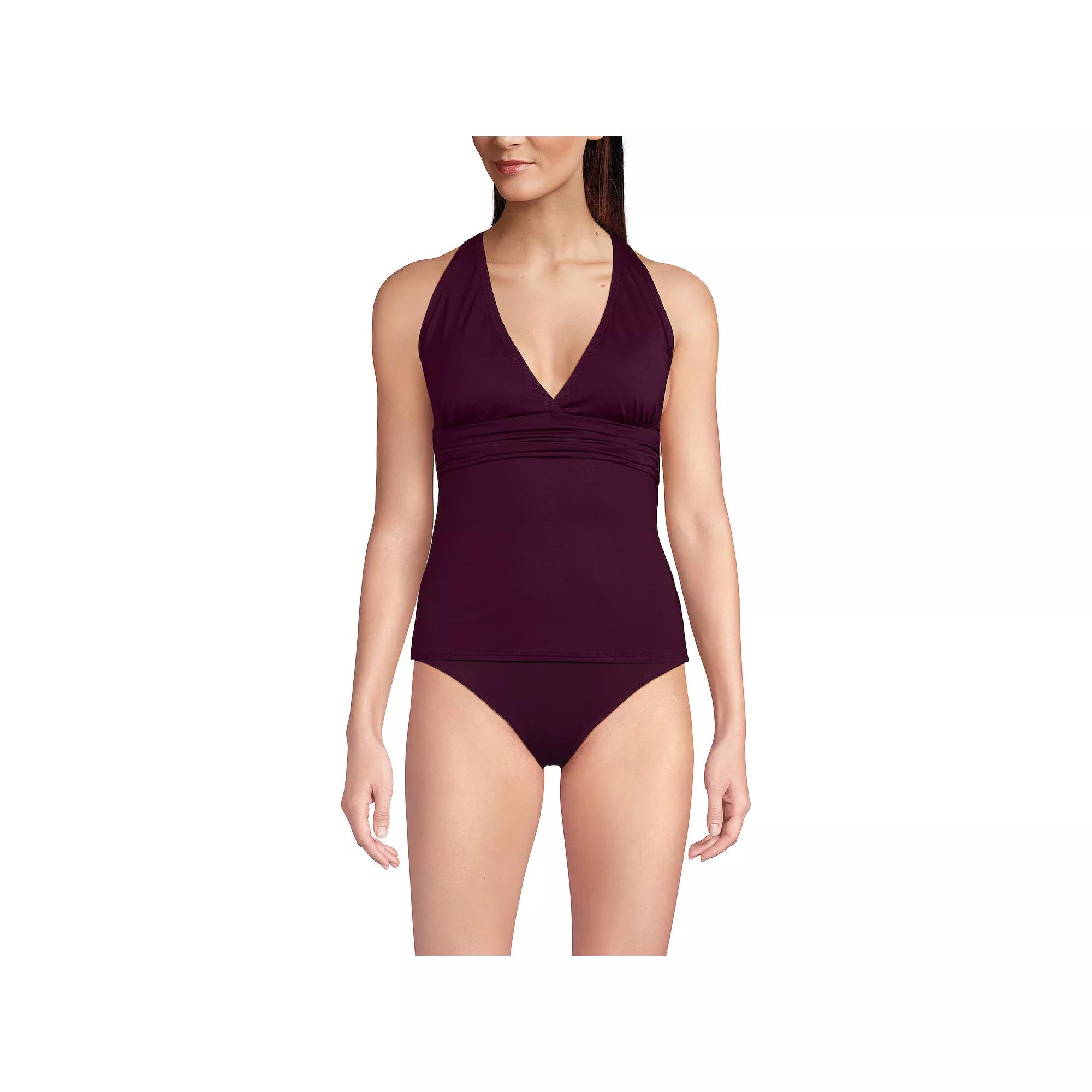 Women's Lands' End V-Neck Plunge X-Back Tankini Top,  Product Image