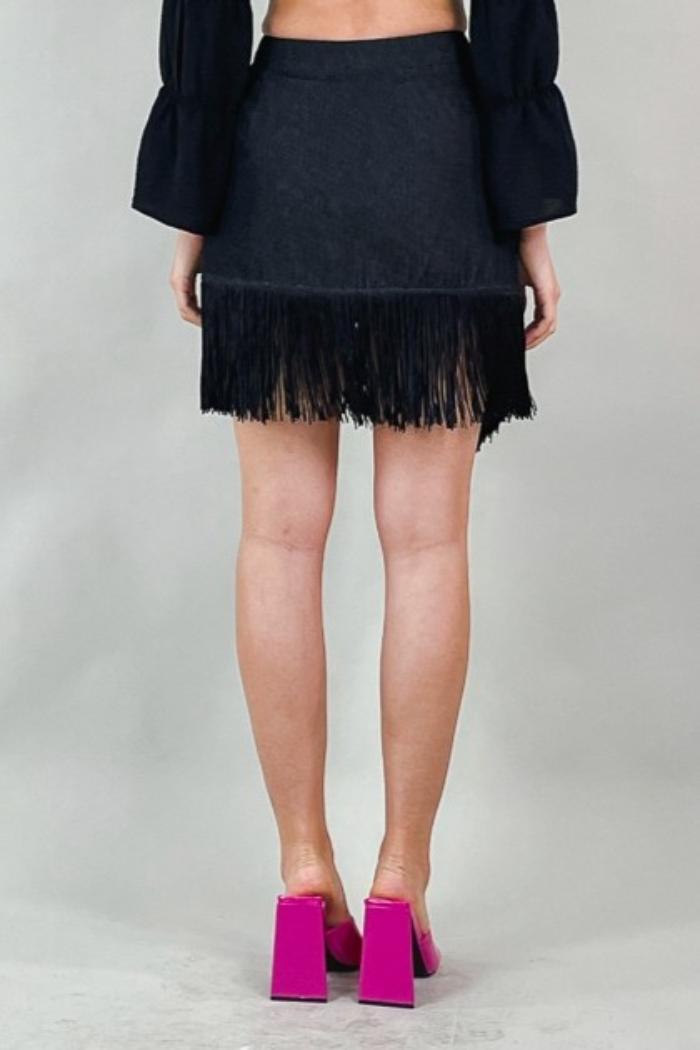 Warp Me In Fringe Skirt Product Image