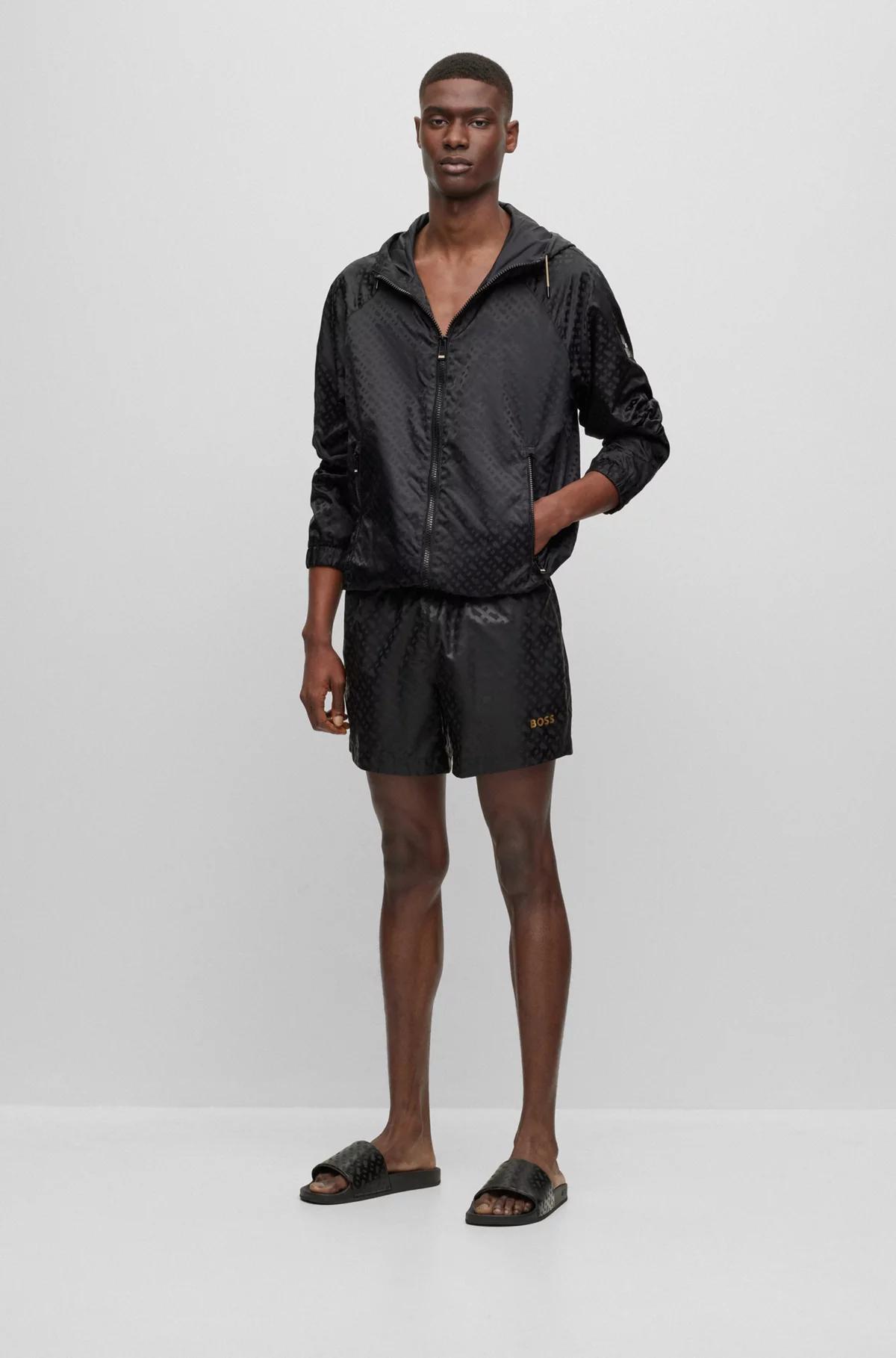 Boss Italian-Made Slides with Monogram Strap Product Image