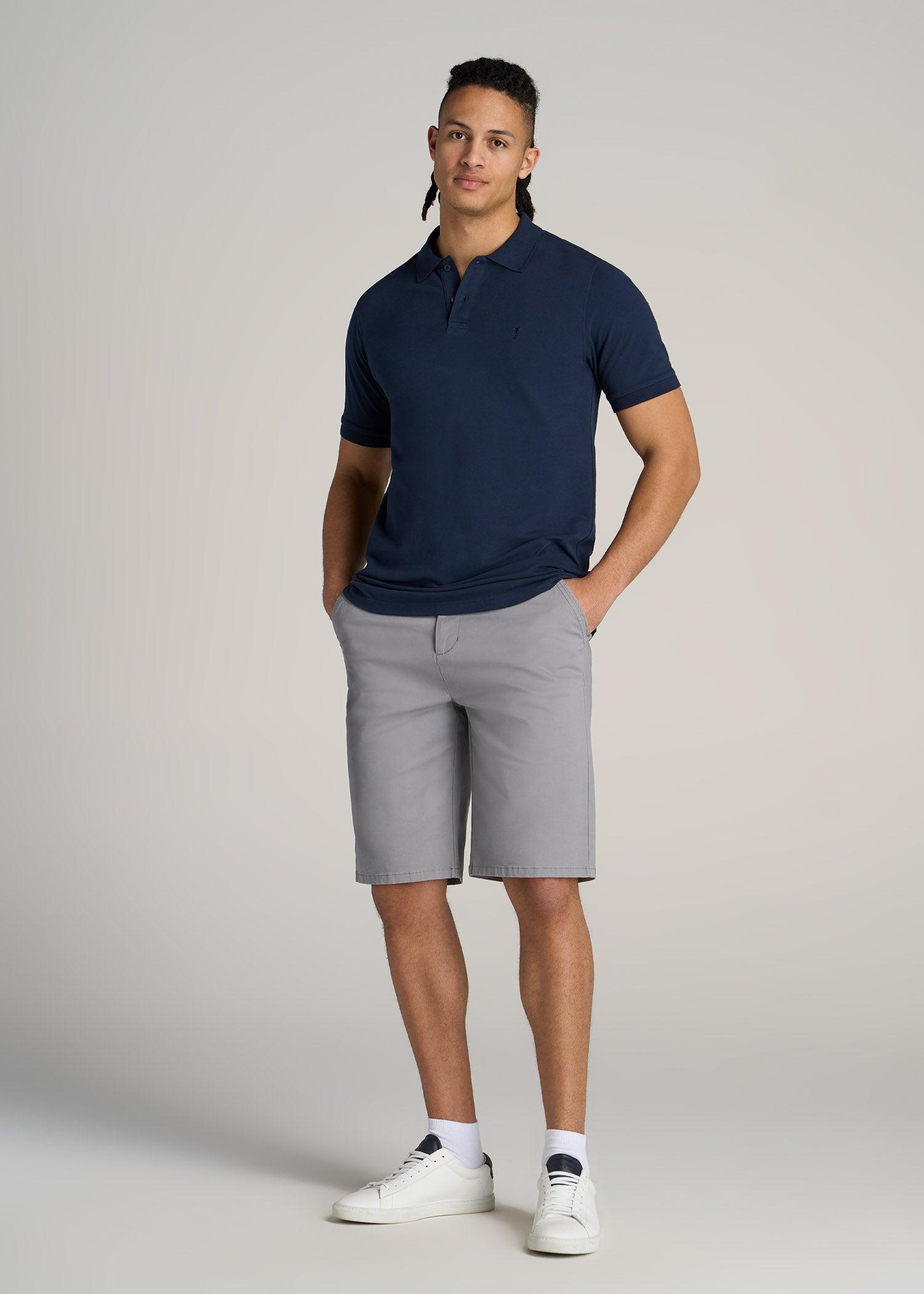 Classic Polo with Embroidered Logo for Tall Men in Marine Navy Male Product Image