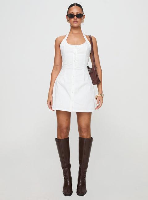 Mallorie Halter Mini Dress White Product Image