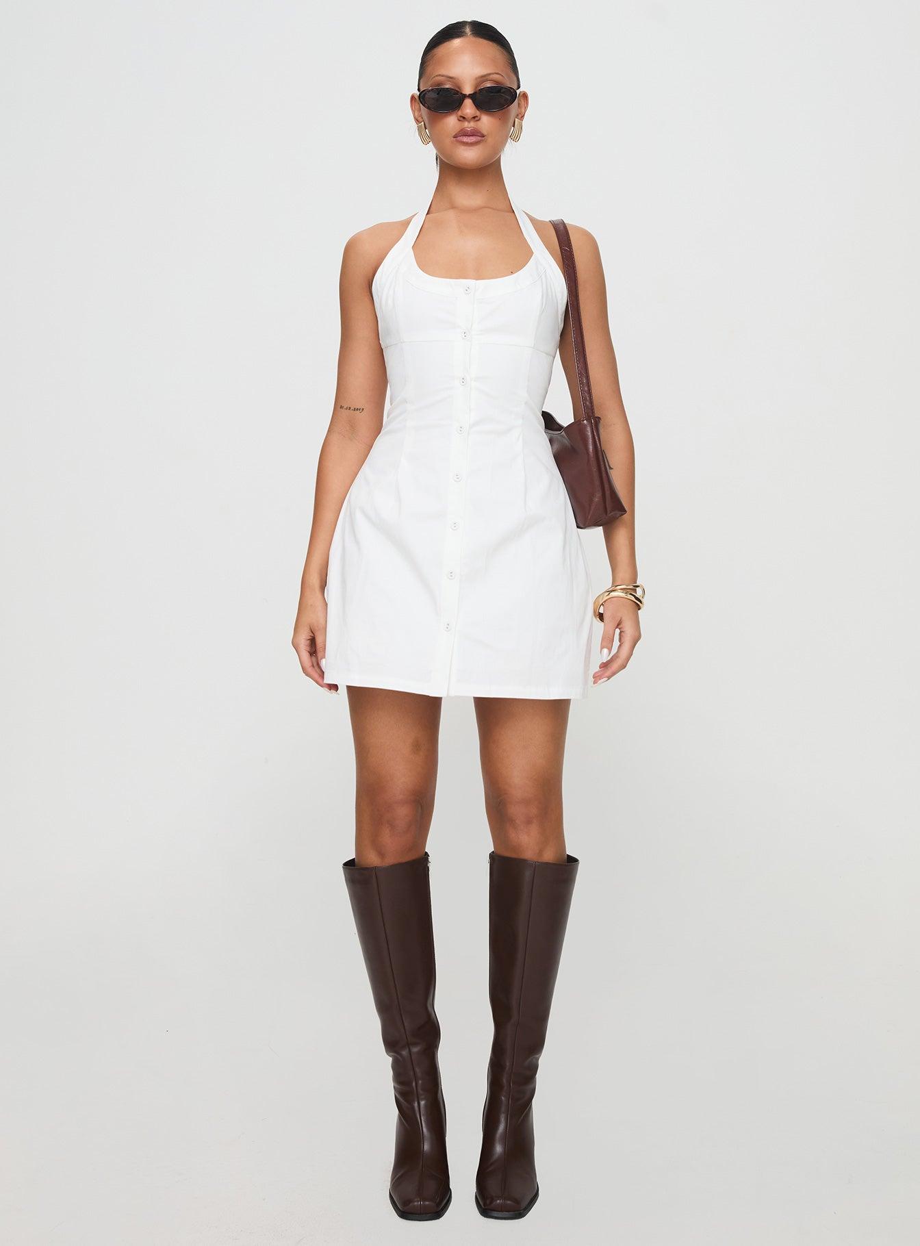 Mallorie Halter Mini Dress White Product Image