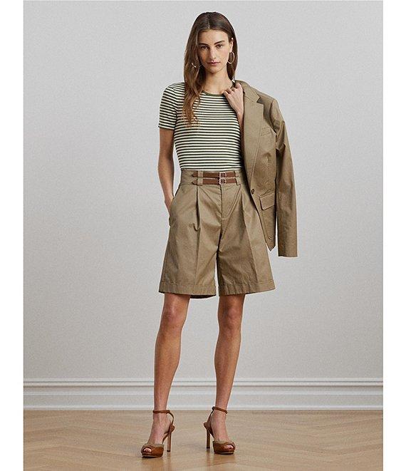 Lauren Ralph Lauren Striped Stretch Crewneck Short Sleeve Tee Shirt Product Image