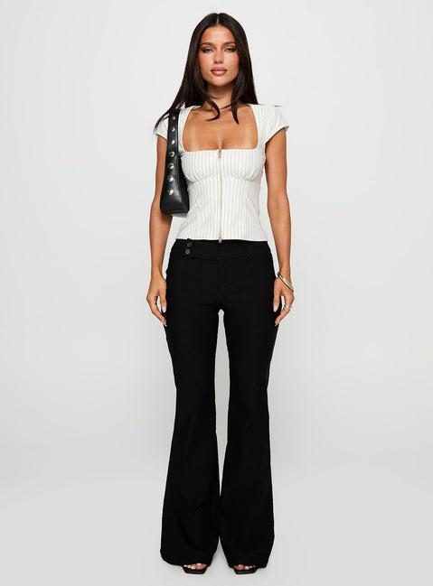 Santa Cruz Zip Through Top White Pinstripe Product Image