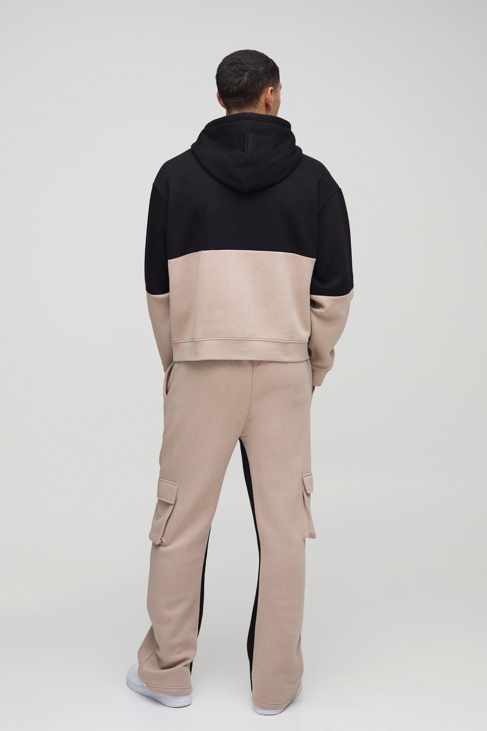 Oversized Boxy Man Colour Block Hoodie | boohooMAN USA Product Image