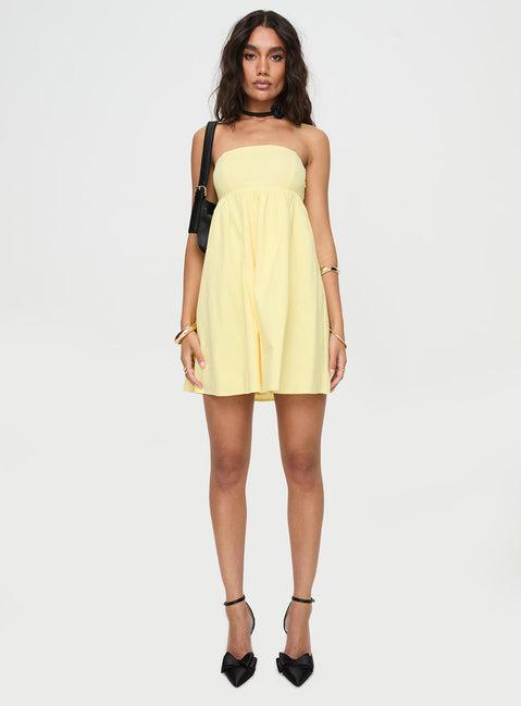 Osment Strapless Mini Dress Lemon Product Image