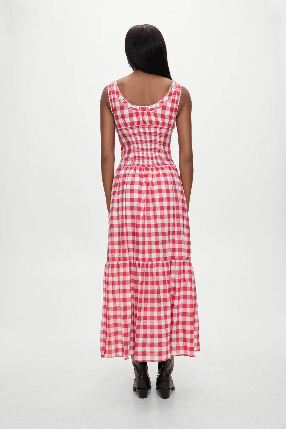 x BELLA HADID Southern Belle Midi Dress - Malibu Picnic Product Image