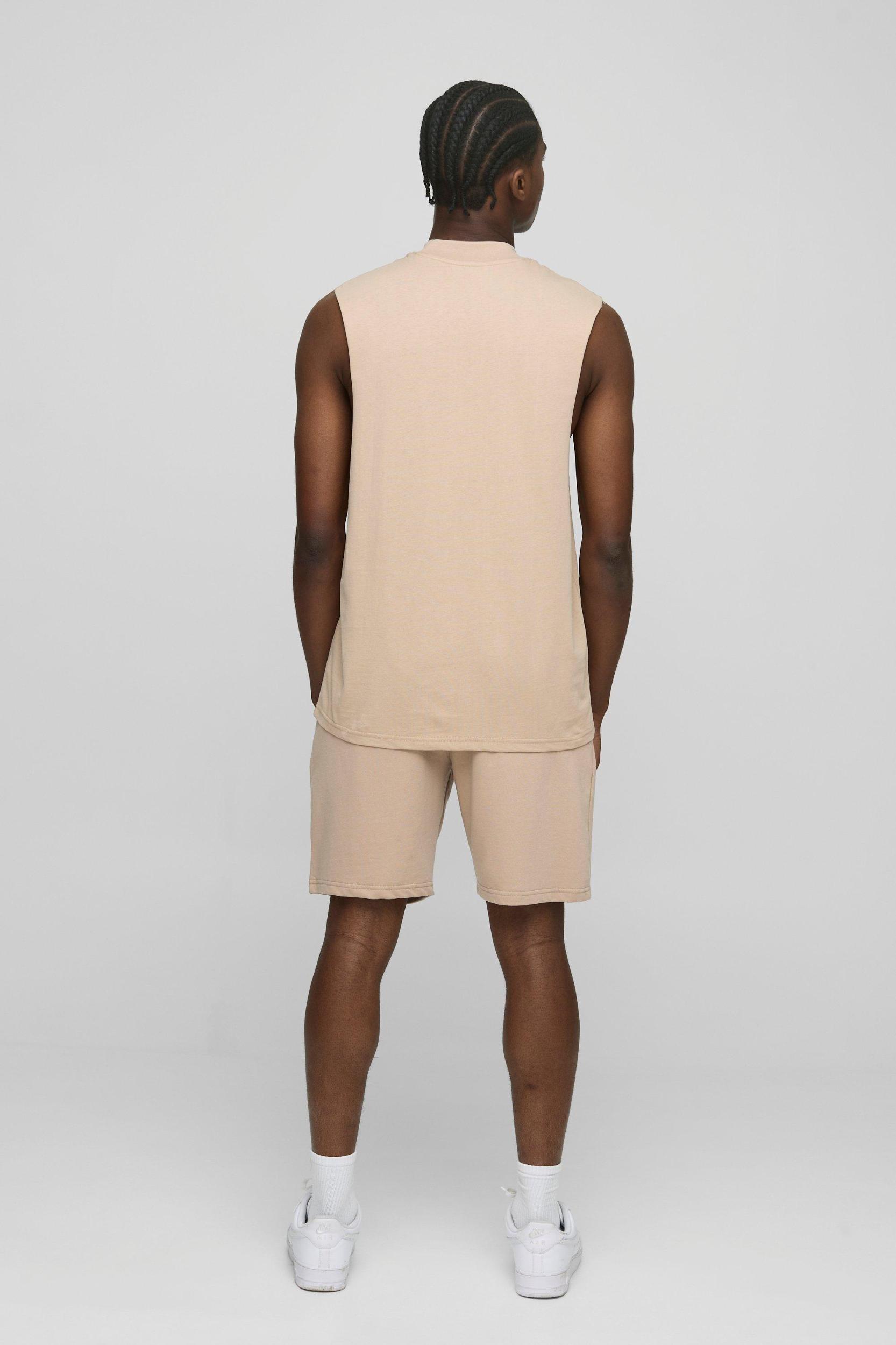 Regular Fit Basic Drop Armhole Extended Neck Tank | boohooMAN USA Product Image