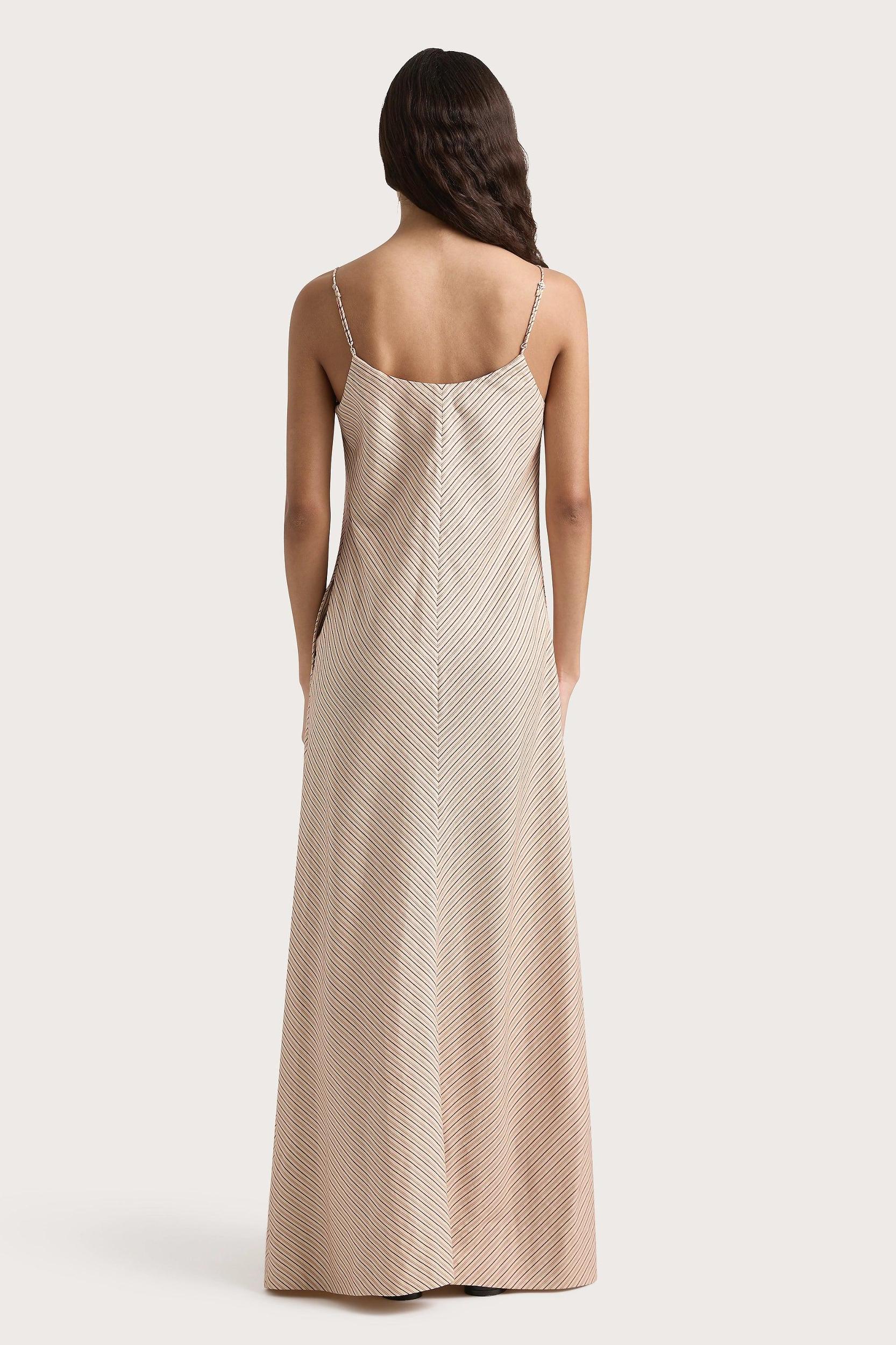 Elyna Maxi Dress Pinstripe Garnet Blush - Final Sale Product Image