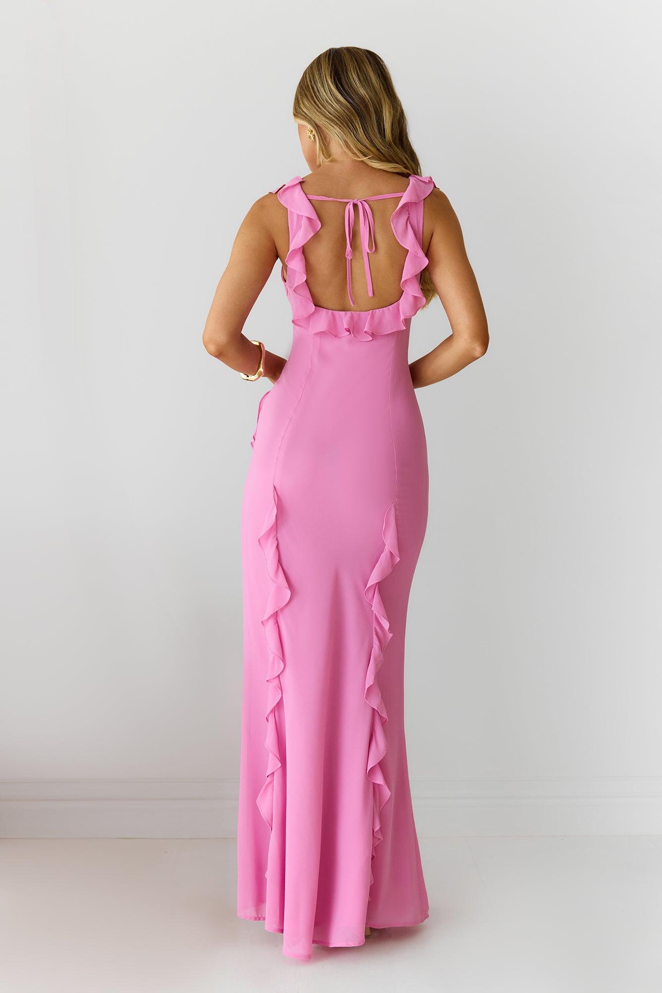 All Night Affair Maxi Dress Pink Product Image