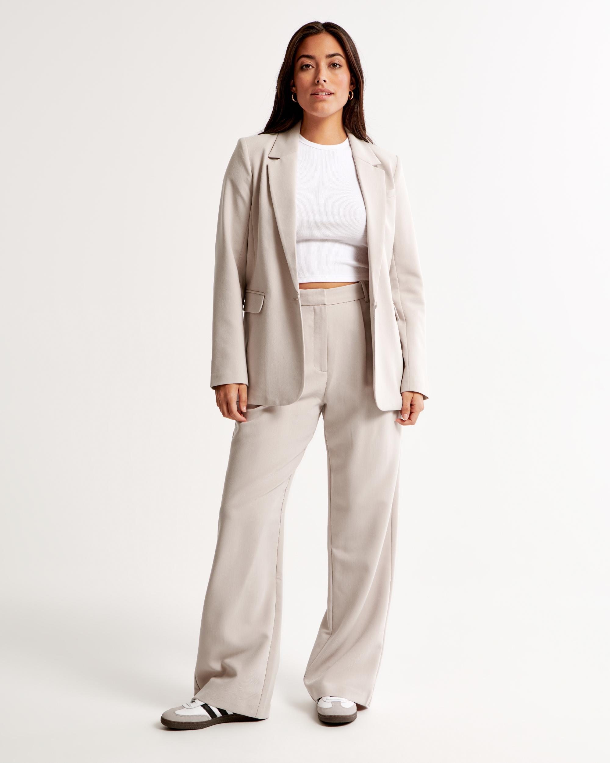 Curve Love A&F Sloane Tailored Wide Leg Pant Product Image