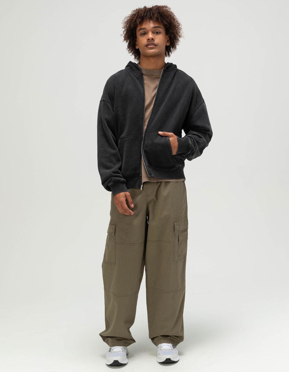 RSQ Mens Oversized Zip-Up Hoodie - BLACK Product Image