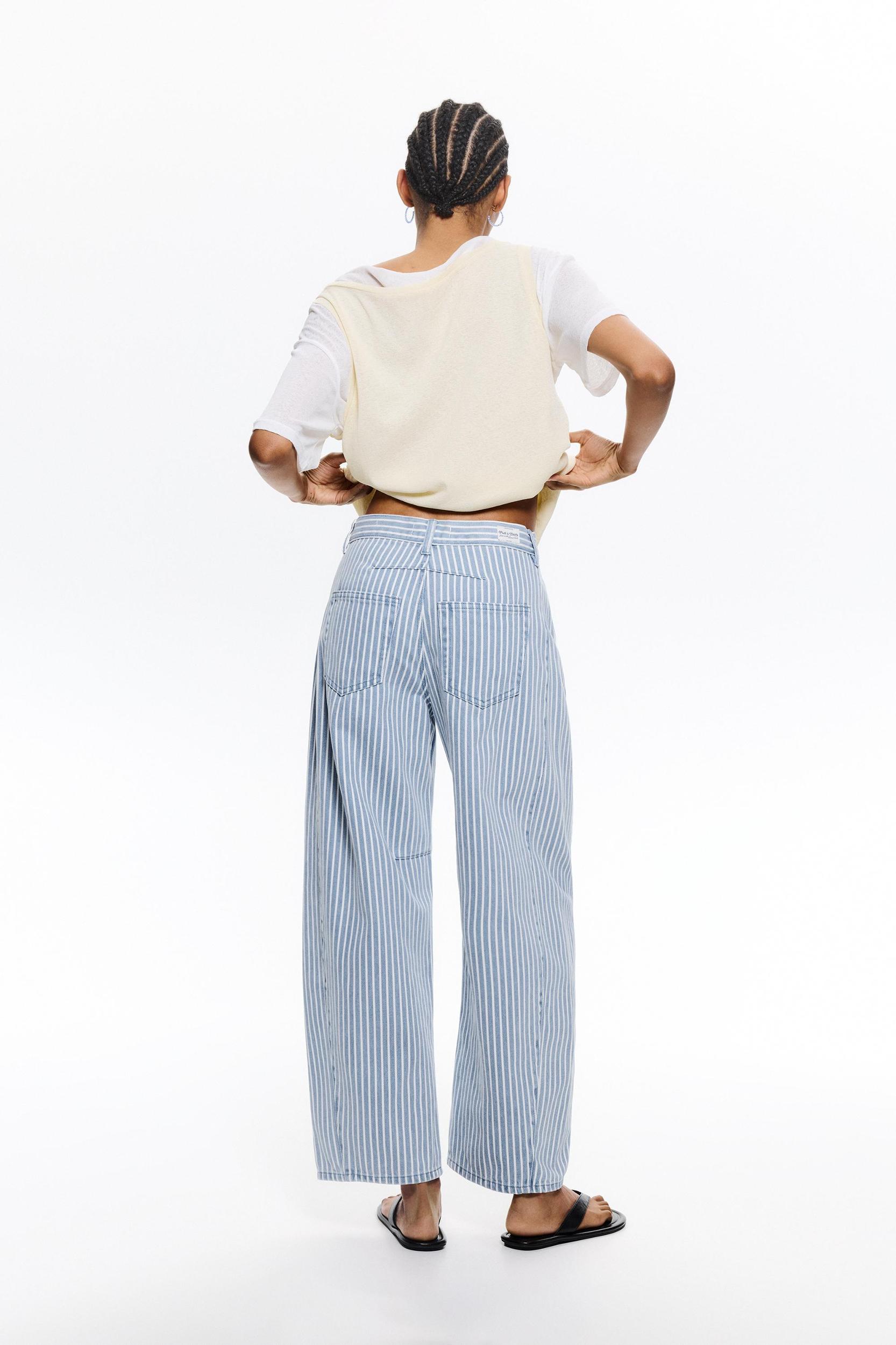 Striped balloon jeans Product Image