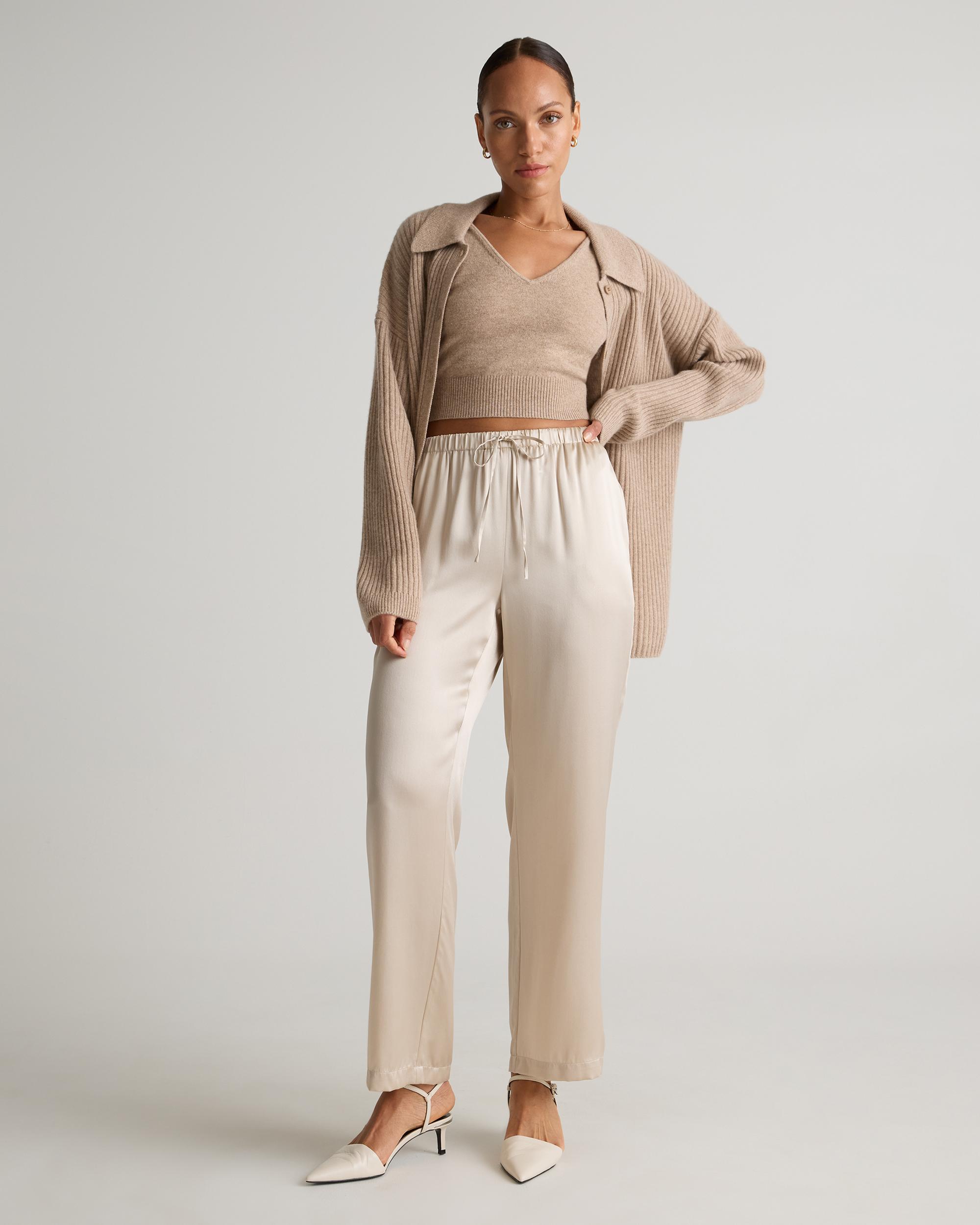 Quince | Women's Drawstring Wide Leg Pants Silk Product Image