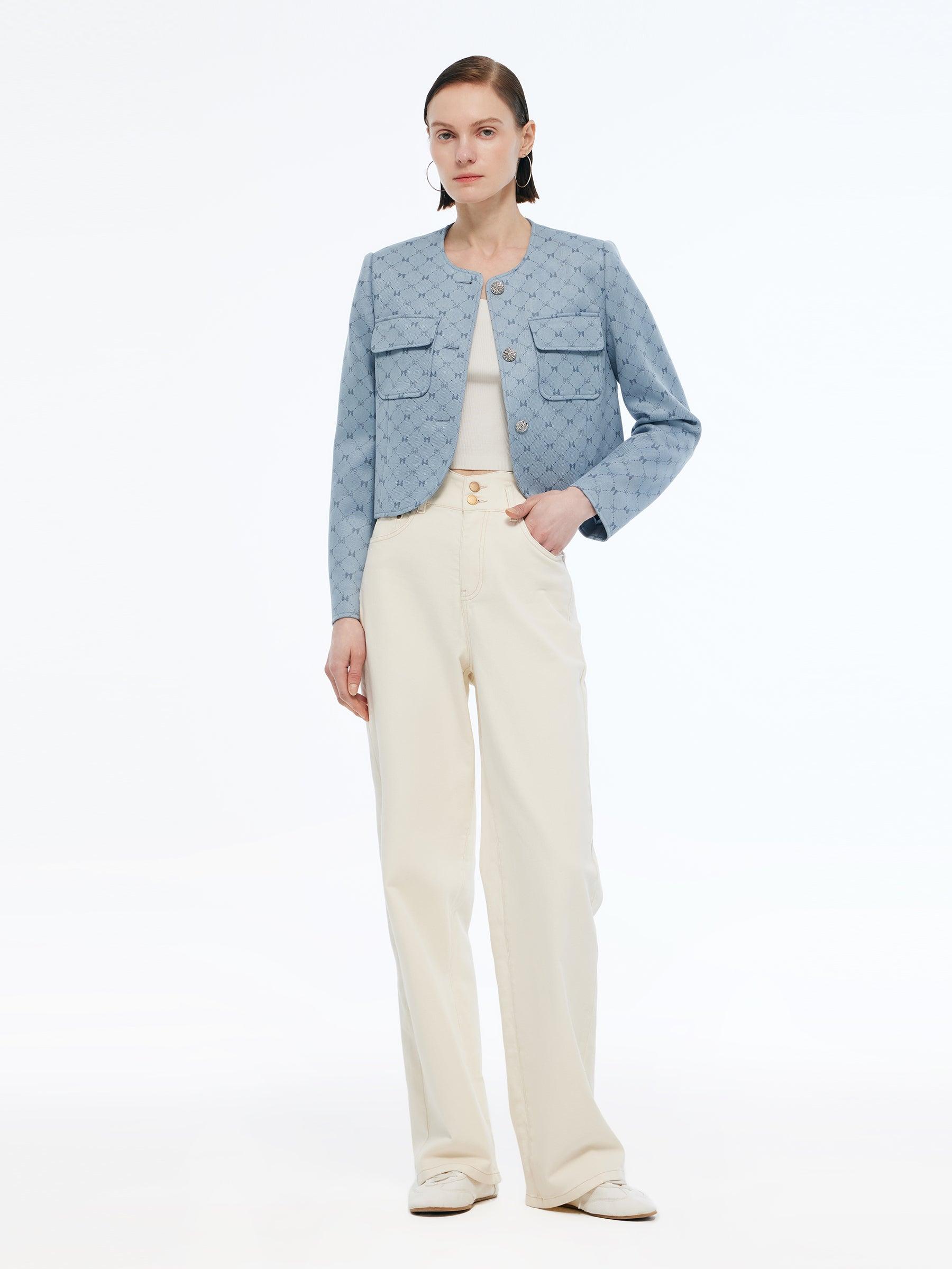 Denim High Waisted Women Loose Fit Straight Jeans Product Image