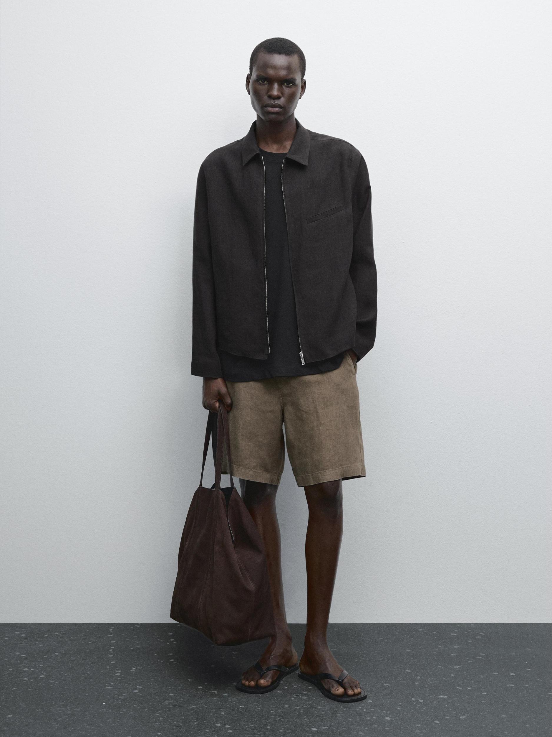 100% linen bermuda Product Image