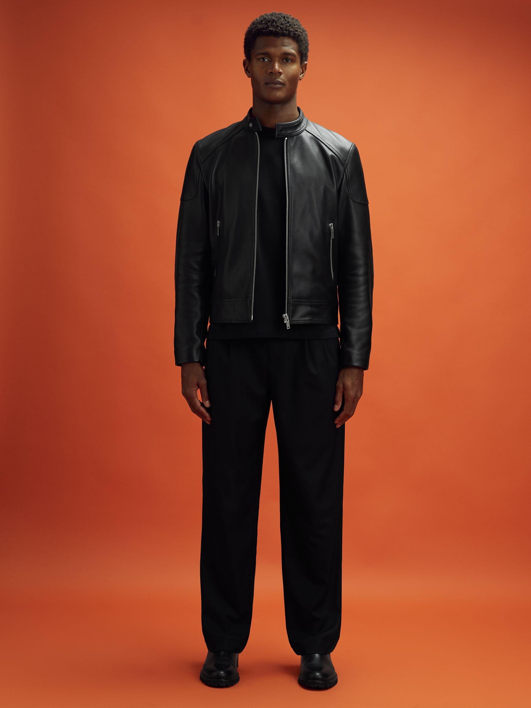 McLaren F1 Embossed Leather Jacket in Black Product Image