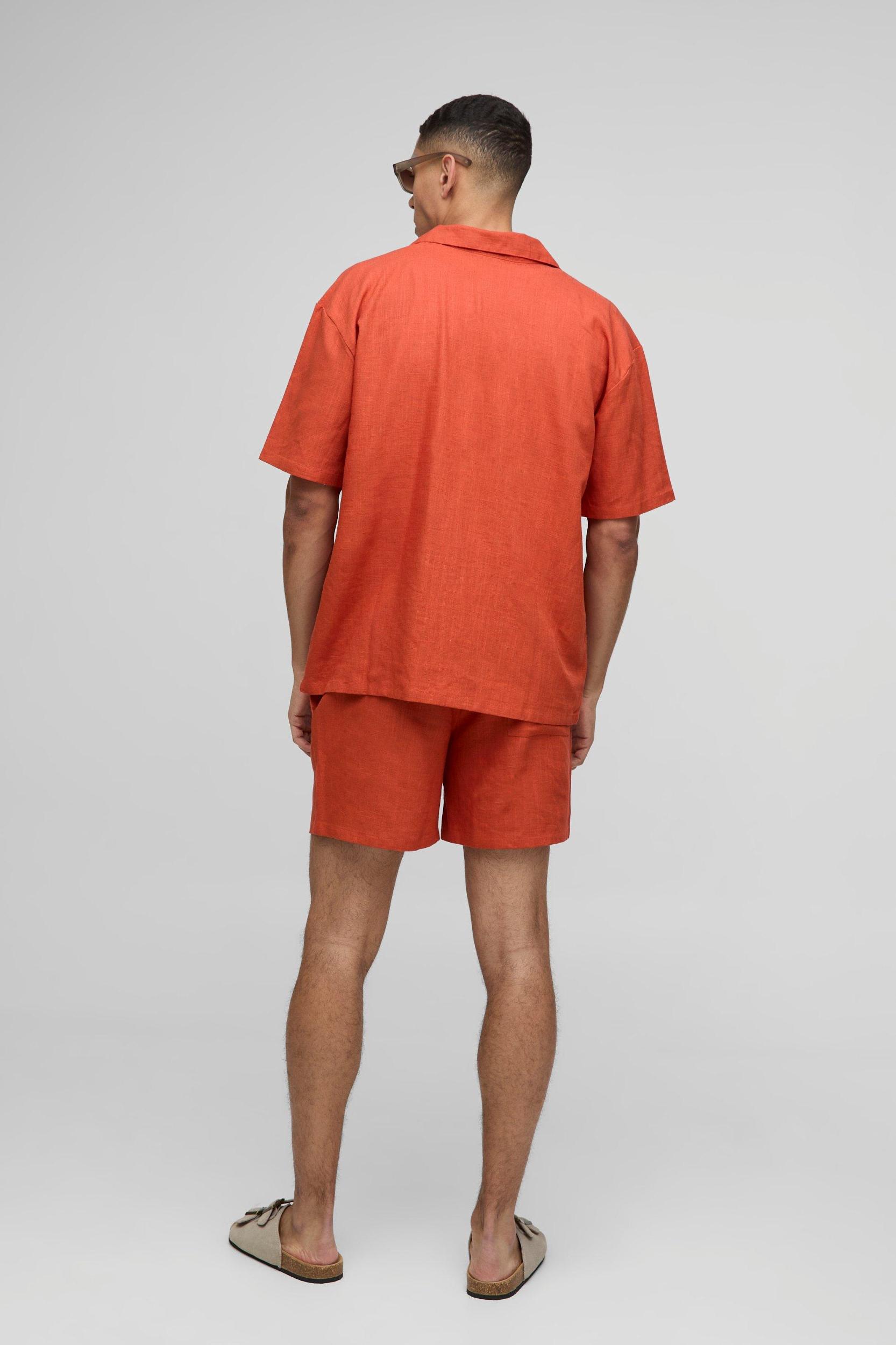 Oversized Linen Blend Shirt | boohooMAN USA Product Image