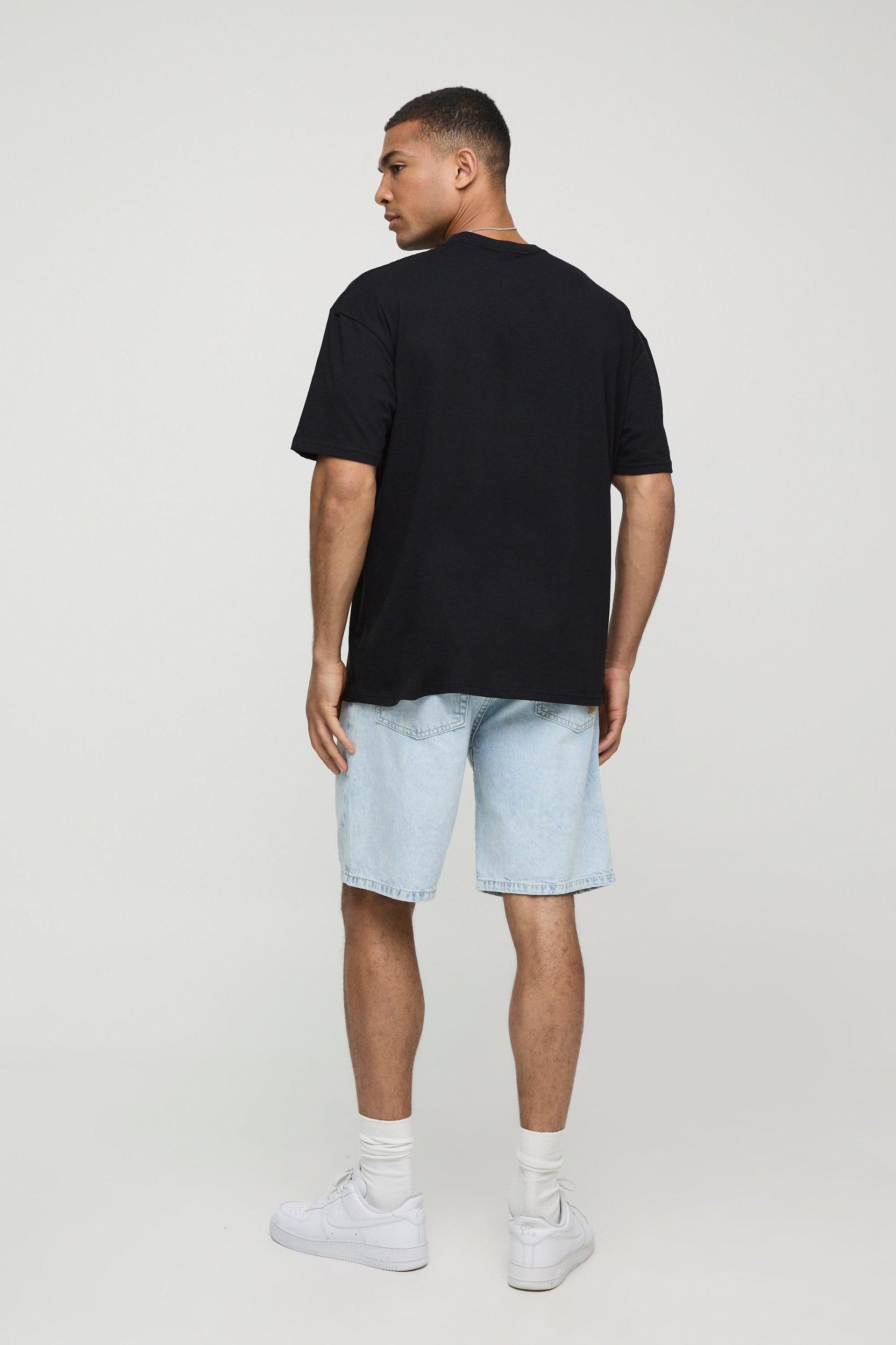 Black Oversized Abstract Floral T-Shirt | boohooMAN USA Product Image