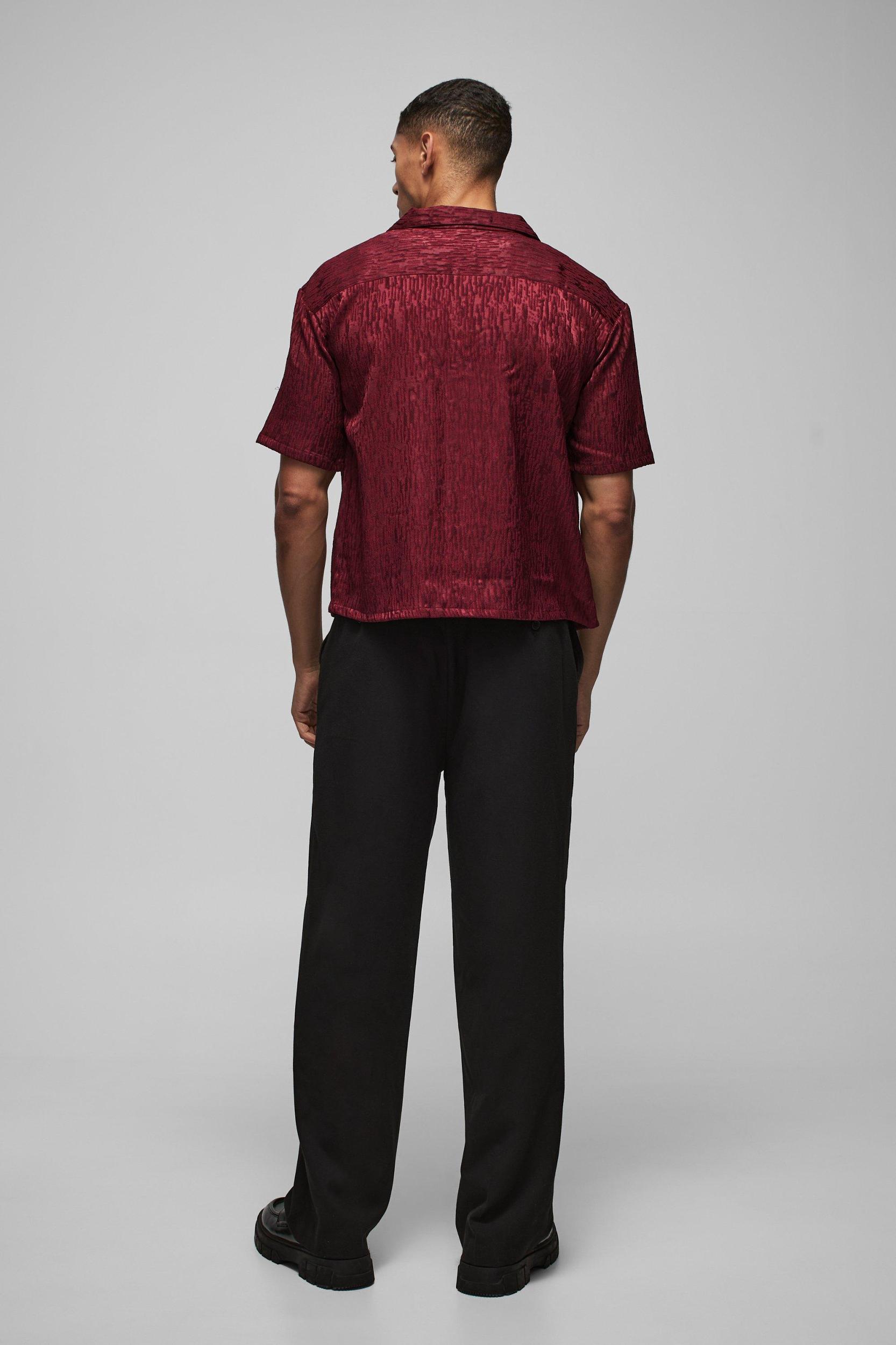 Oversized Jacquard Abstract Boxy Length Shirt | boohooMAN USA Product Image