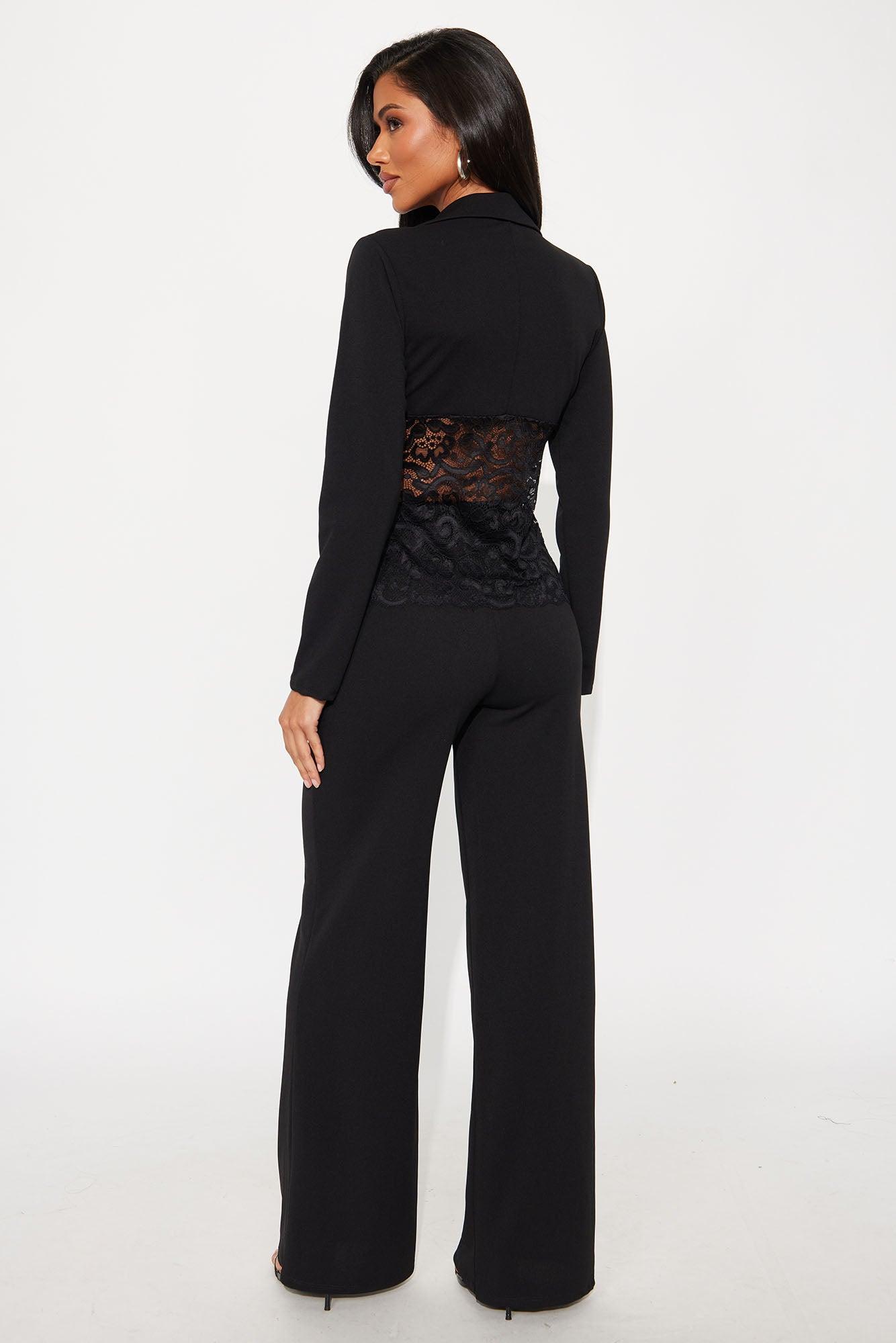 Midnight Meetings Blazer Pant Set - Black Female Product Image