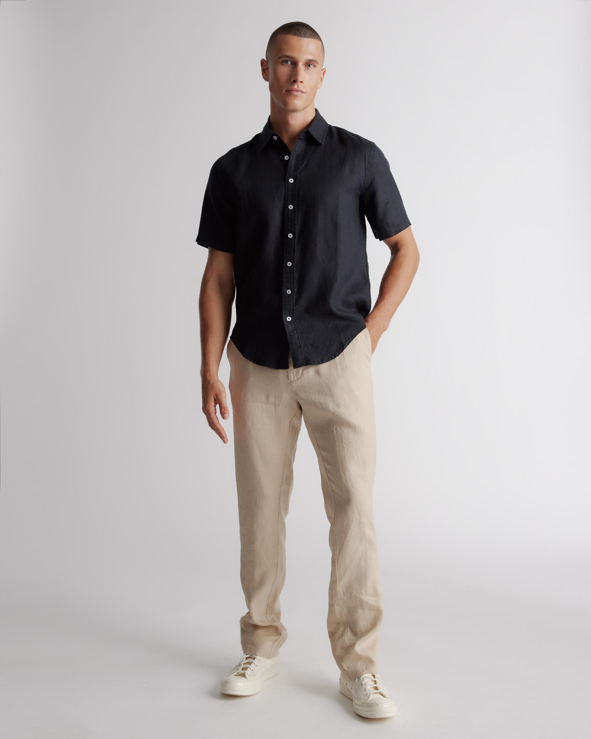 Quince | Men's 100% European Linen Relaxed Short Sleeve Shirt Product Image