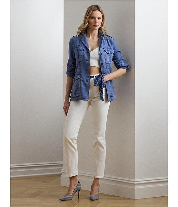 Lauren Ralph Lauren Lightweight Linen Notch Lapel Long Sleeve Blazer Product Image