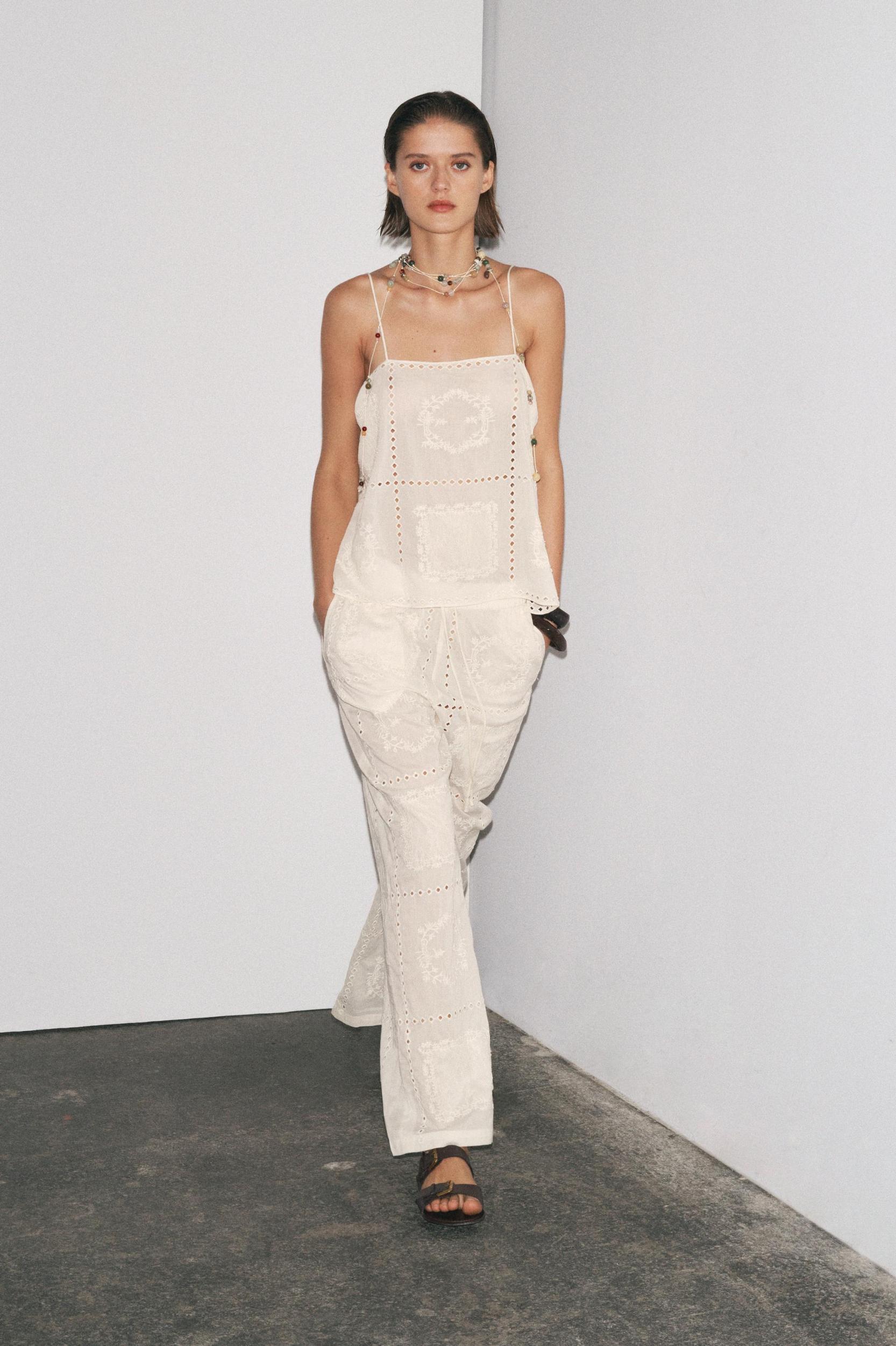 EMBROIDERED PAJAMA PANTS ZW COLLECTION Product Image