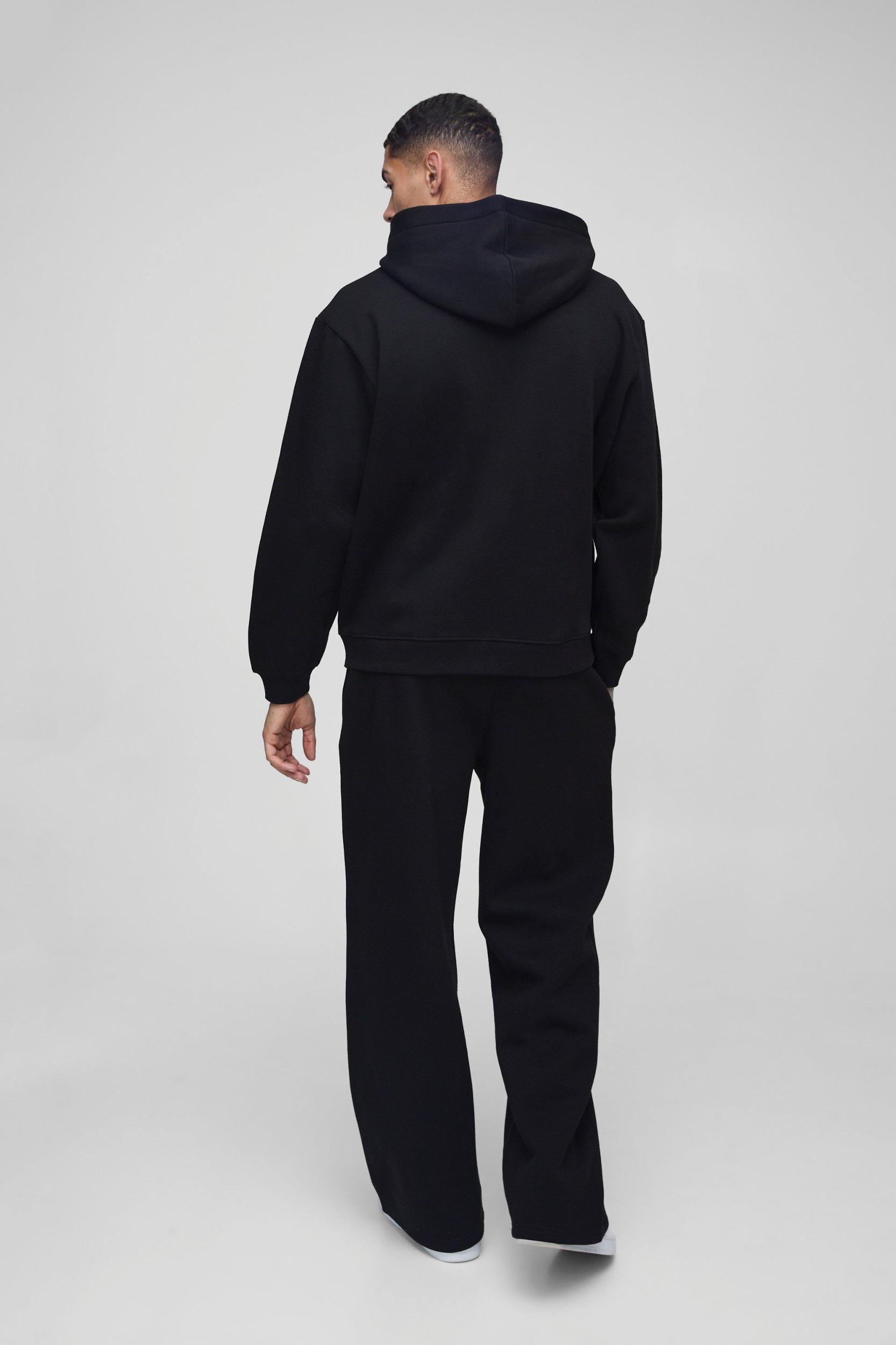 Oversized Official Raw Edge Applique Tracksuit | boohooMAN USA Product Image