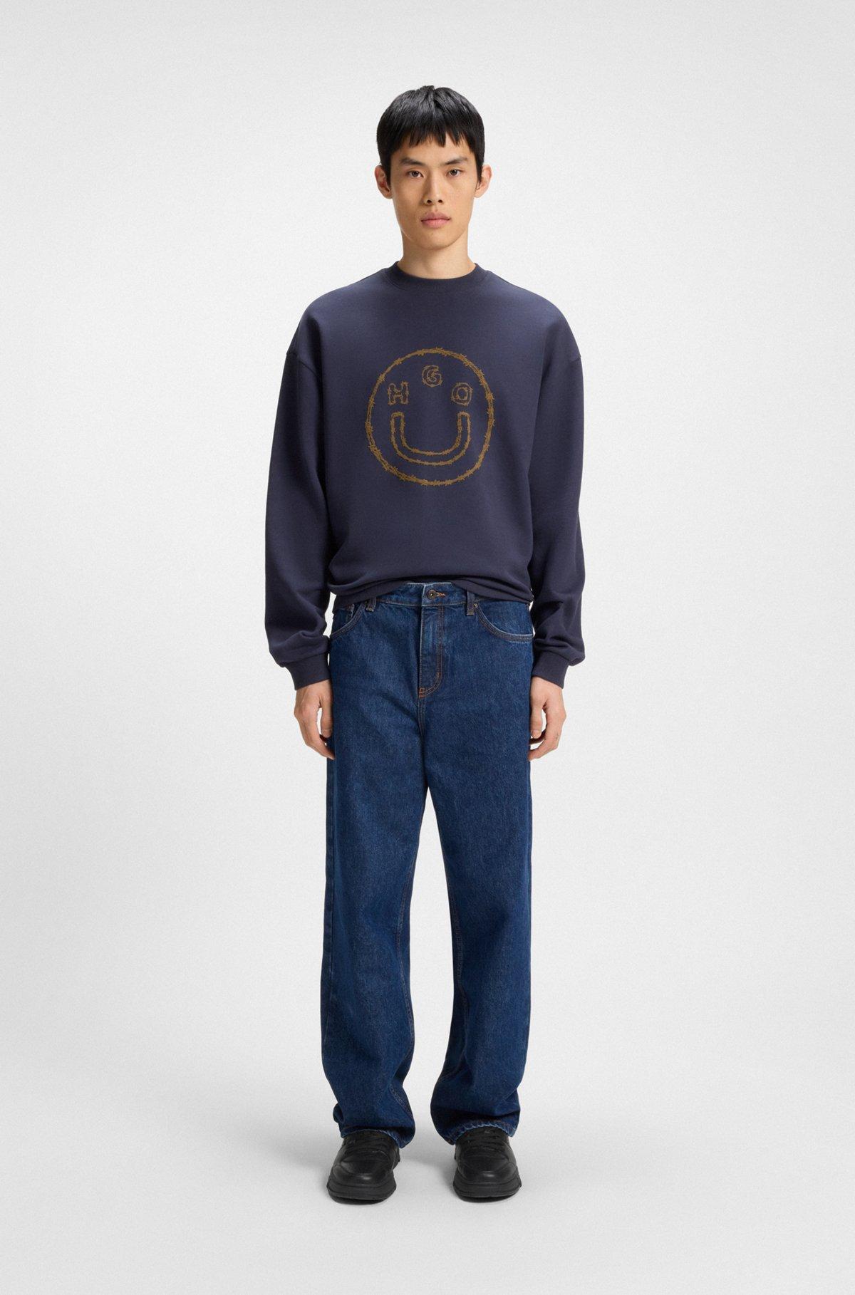 HUGO - Faux-leather trainers with mesh trims - Black Product Image