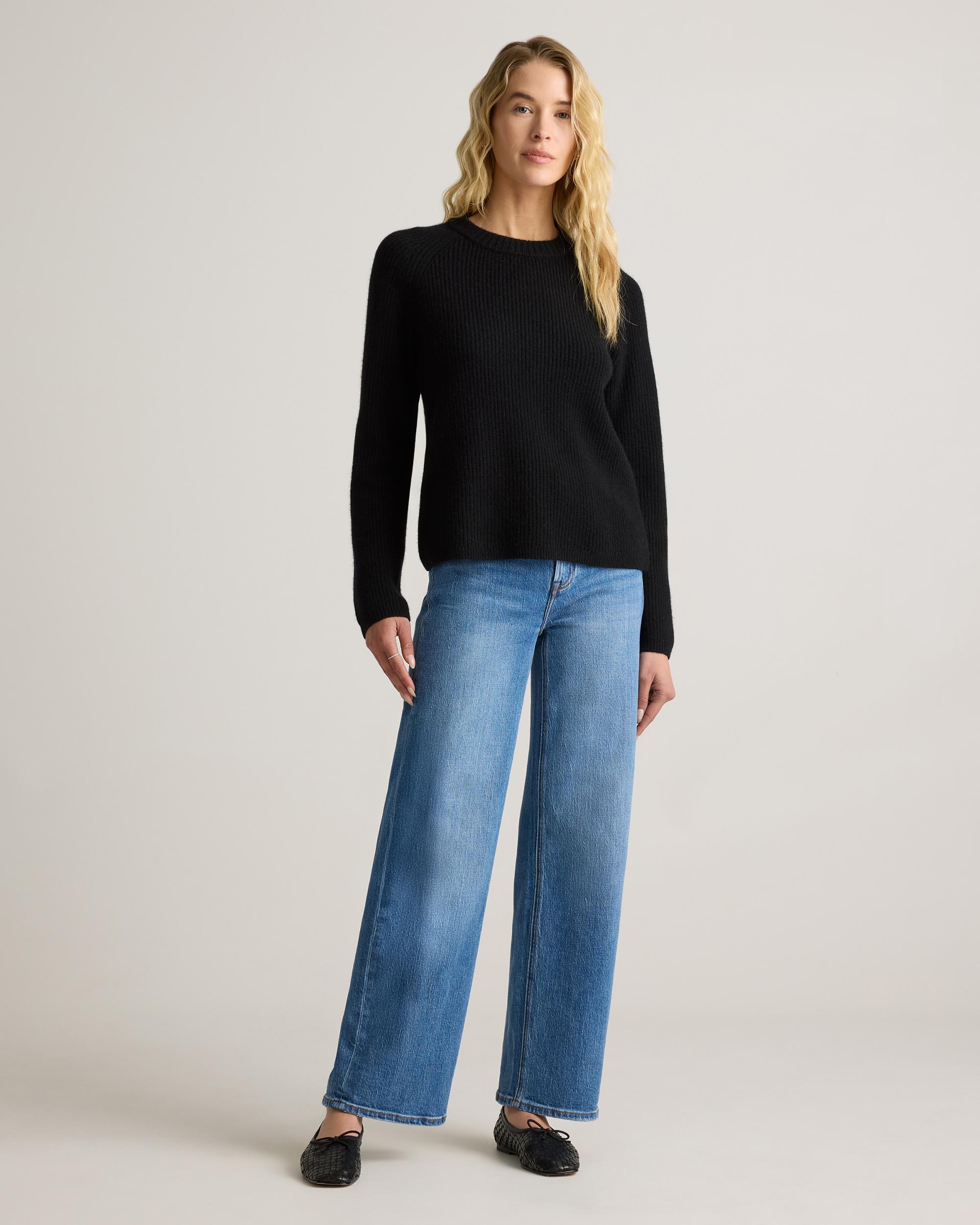 Quince | Women's Mongolian Cashmere Fisherman Crewneck Sweater Product Image