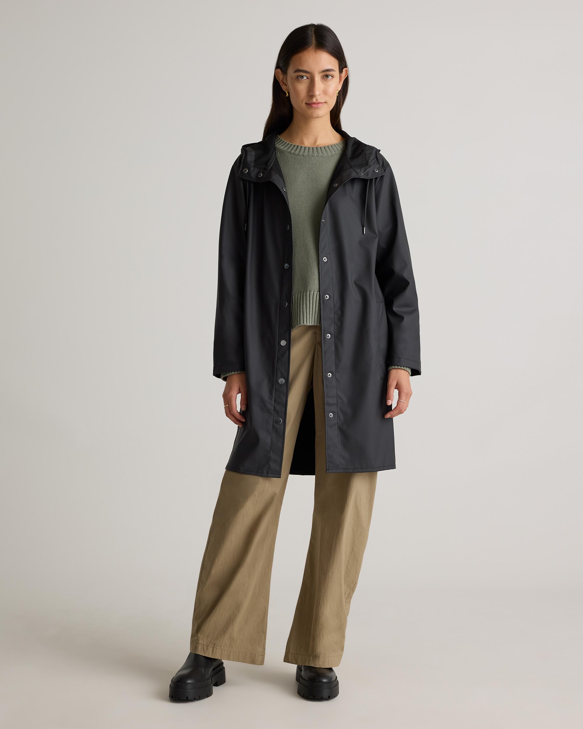 Quince | Women's Waterproof Rubberized Long Rain Jacket Size XS, Recycled Polyester Product Image