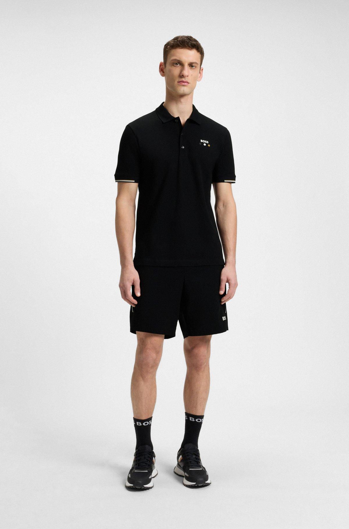 Active Paddy mercerized-cotton polo shirt with grid trims Product Image