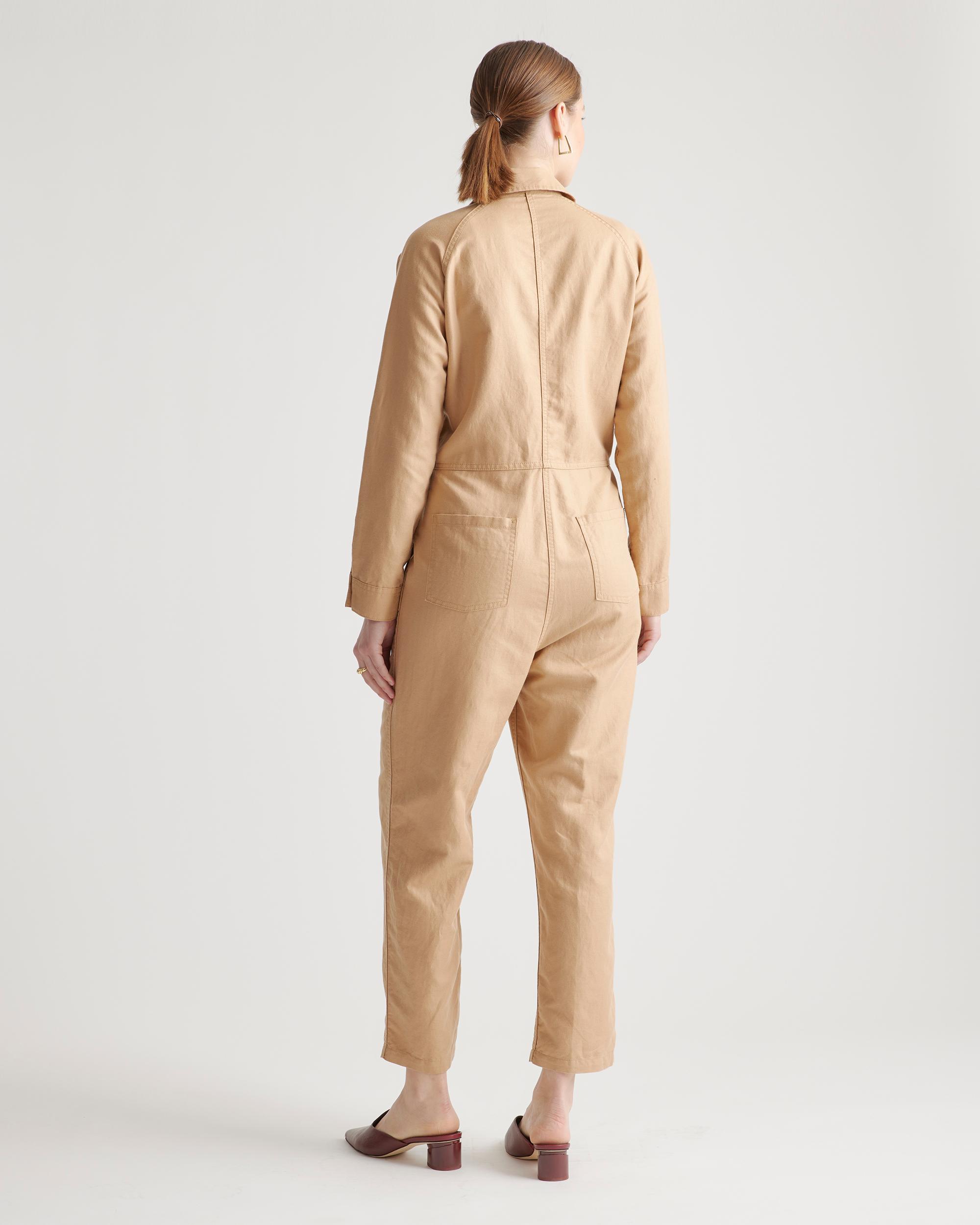 Quince | Women's Cotton Linen Twill Long Sleeve Coverall Jumpsuit Organic Cotton Product Image