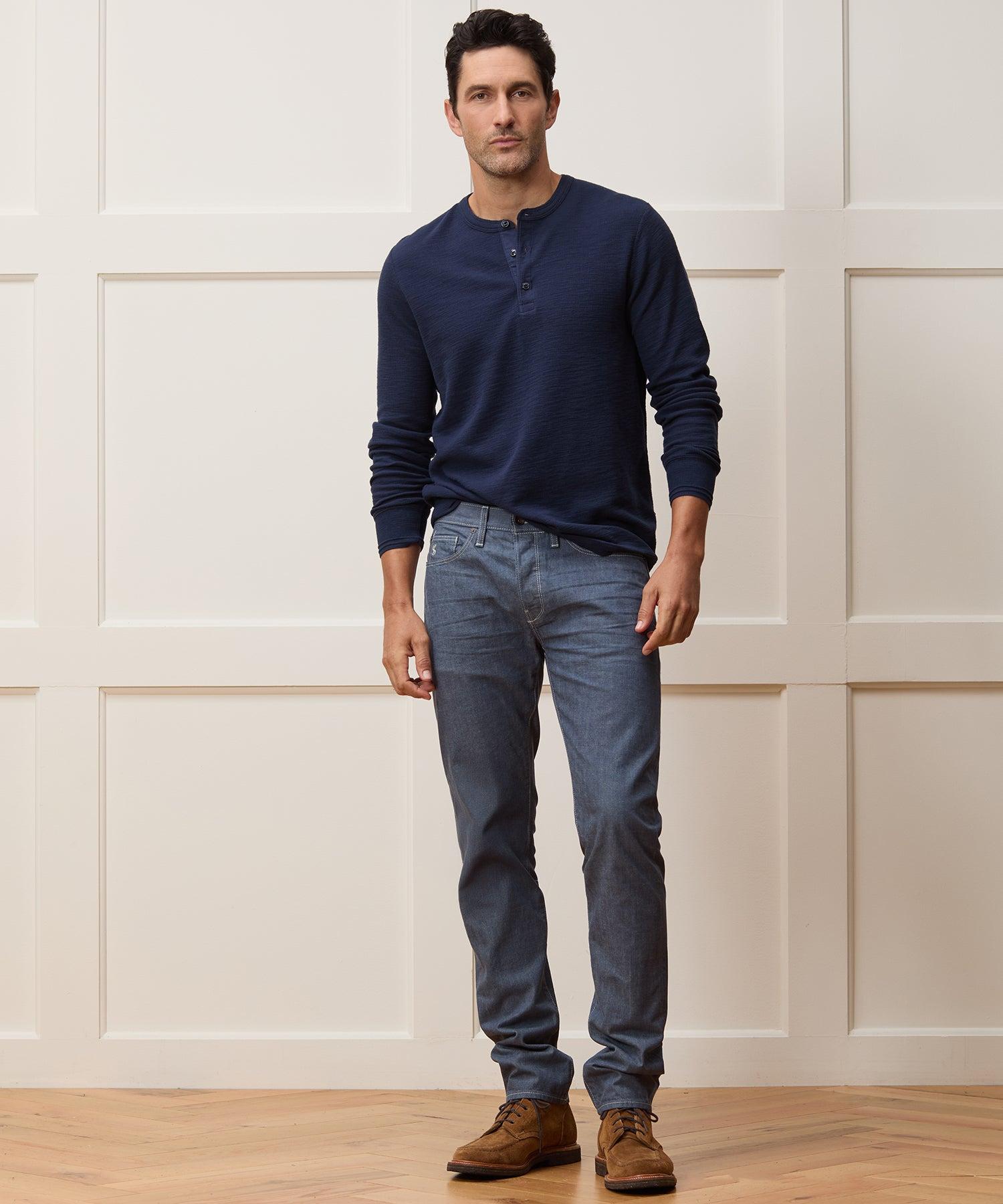 Slim Lightweight Japanese Selvedge Jean in Slate Blue Product Image