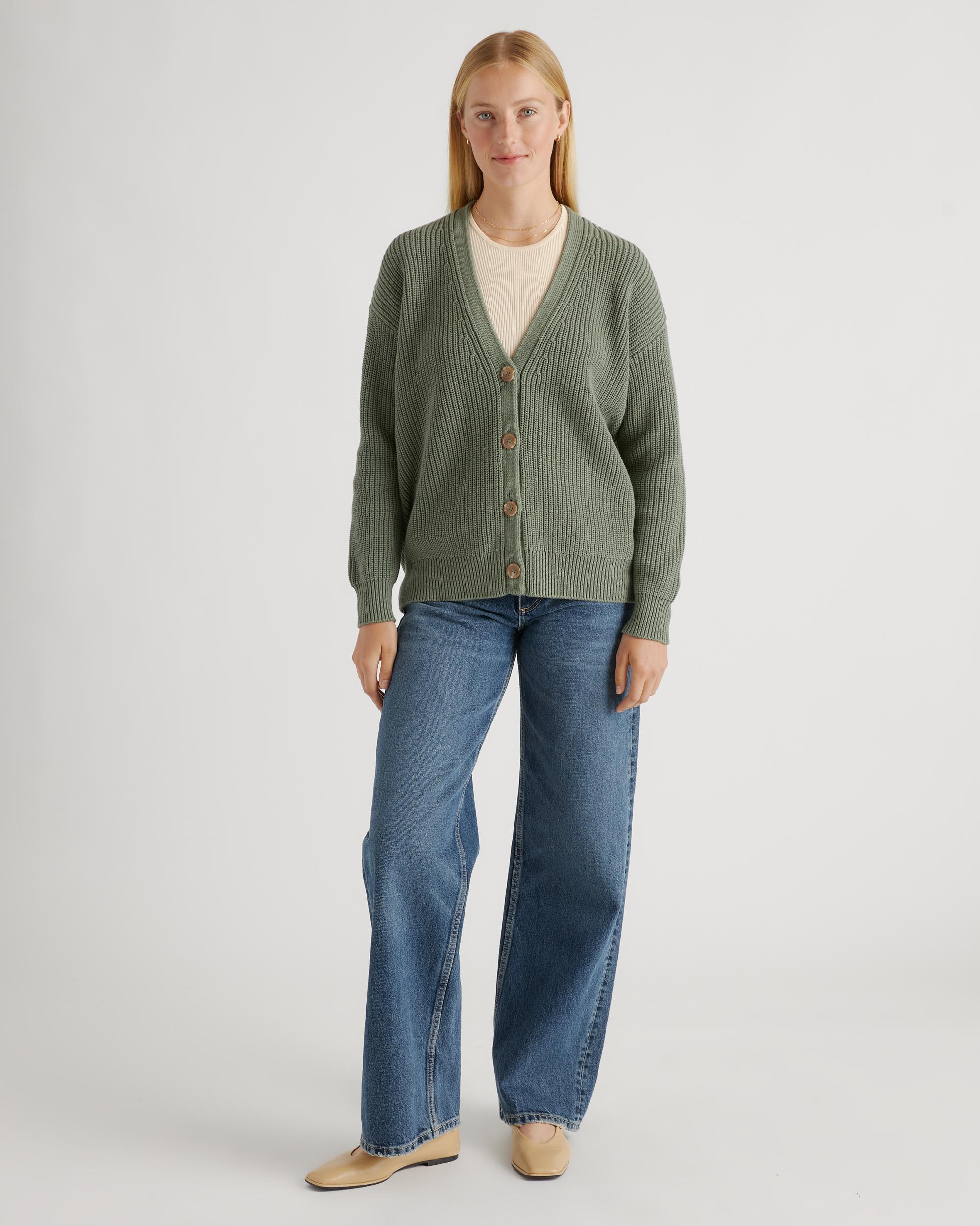 Quince | Women's OverSized Boyfriend Cardigan Sweater Organic Cotton Product Image