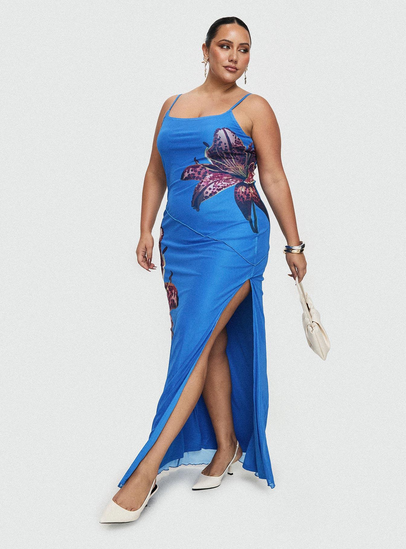 Bespoke Maxi Dress Blue Curve Product Image