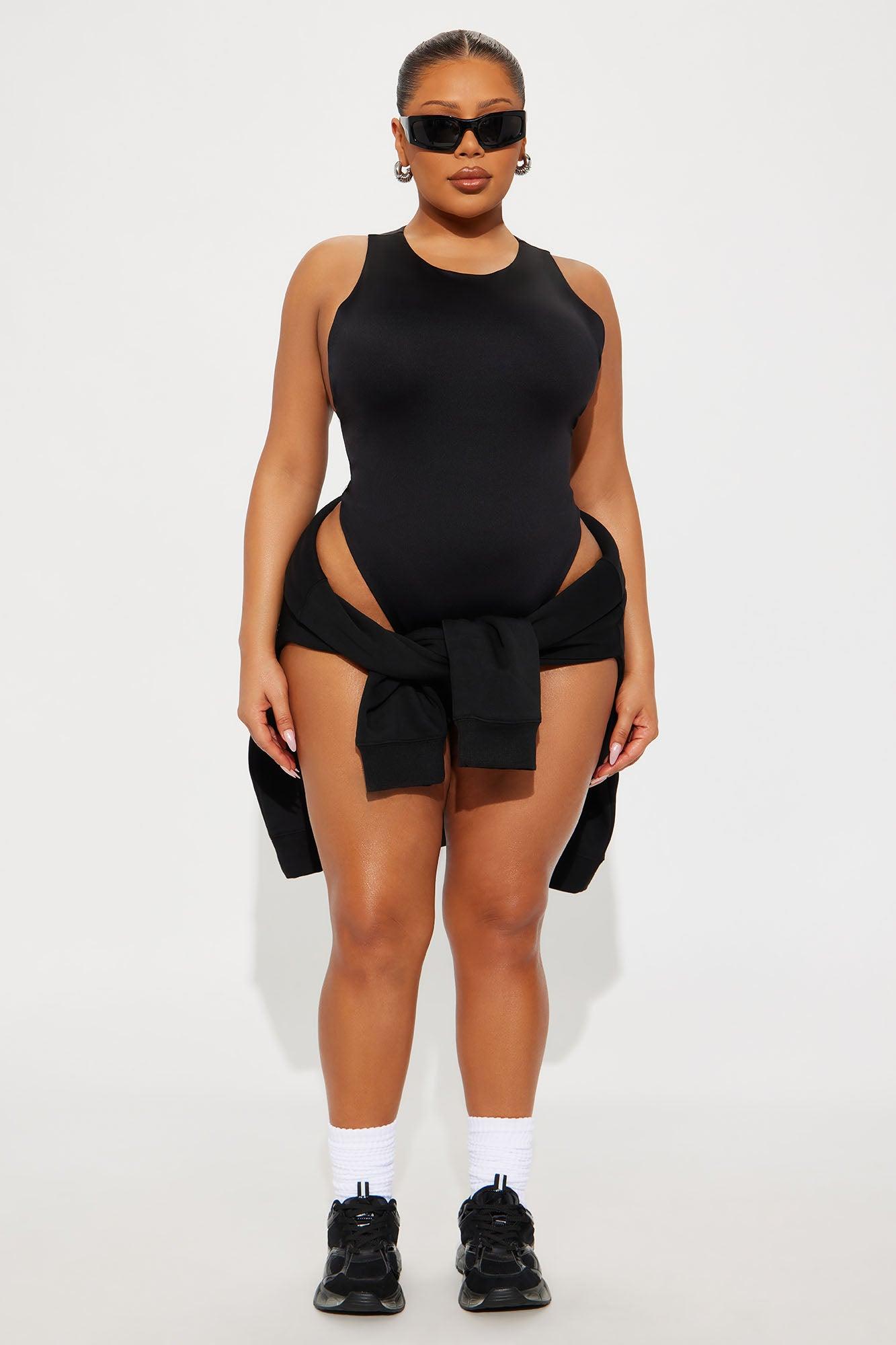 Contour Double Lined Scoop Neck Bodysuit - Black Female Product Image