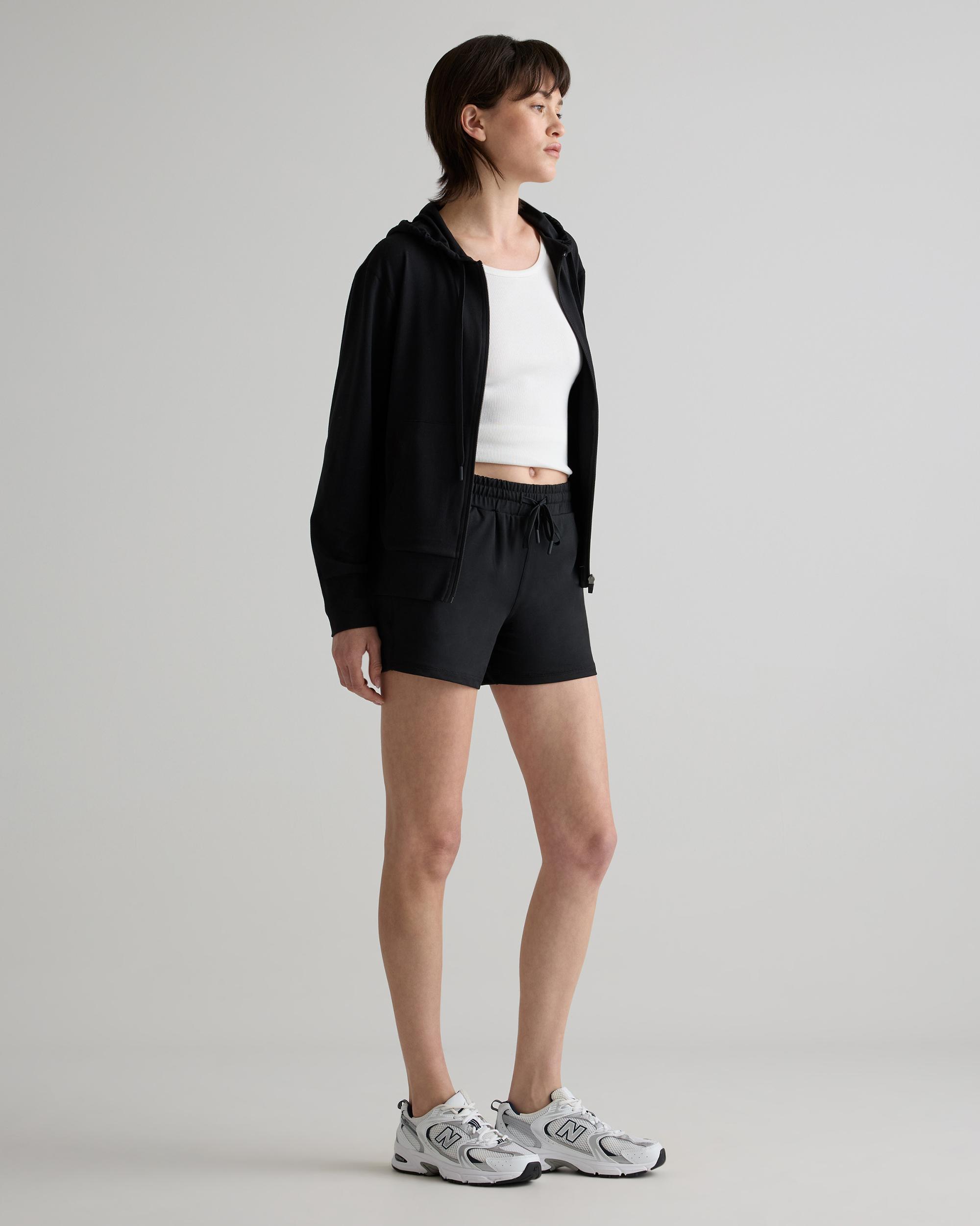 Quince | Women's Super Soft Performance Full Zip Hoodie Flowknit Activewear, Recycled Polyester Product Image