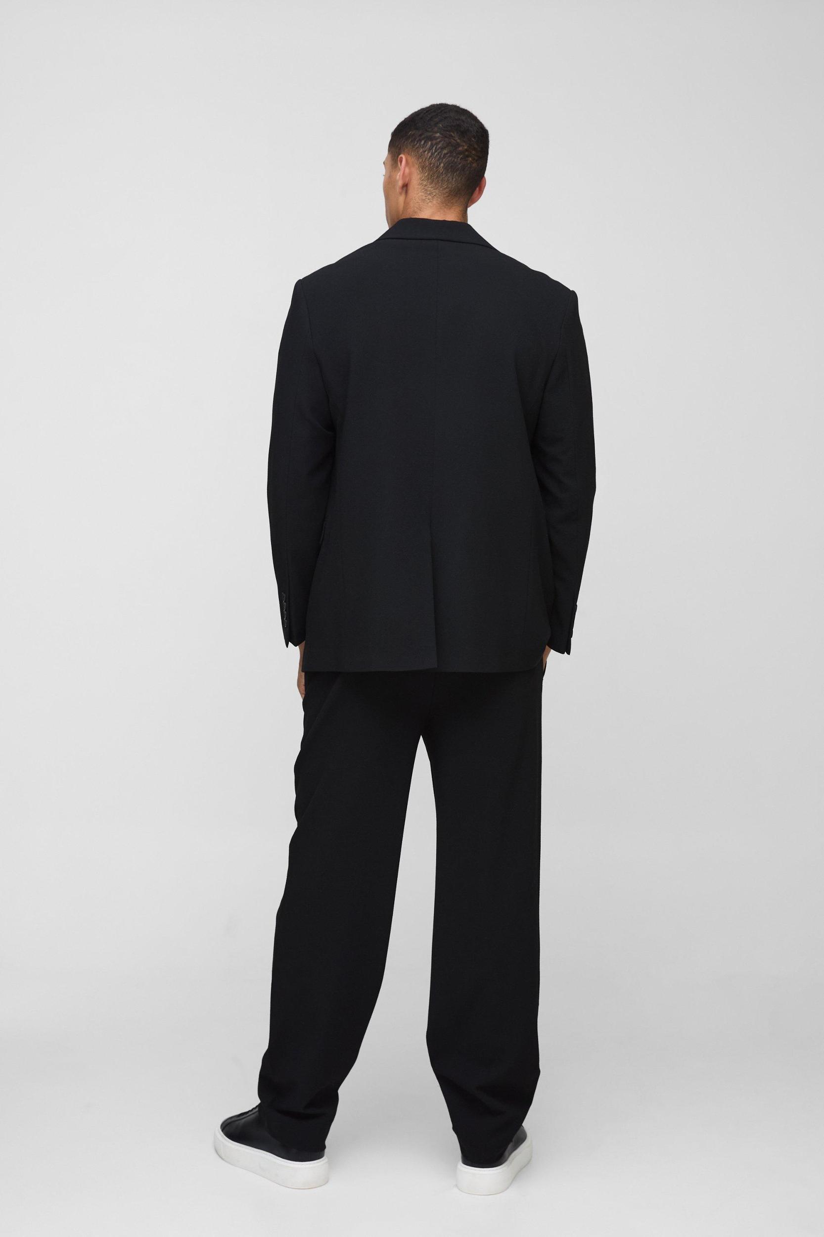 Straight Fit Textured Stretch Blazer | boohooMAN USA Product Image