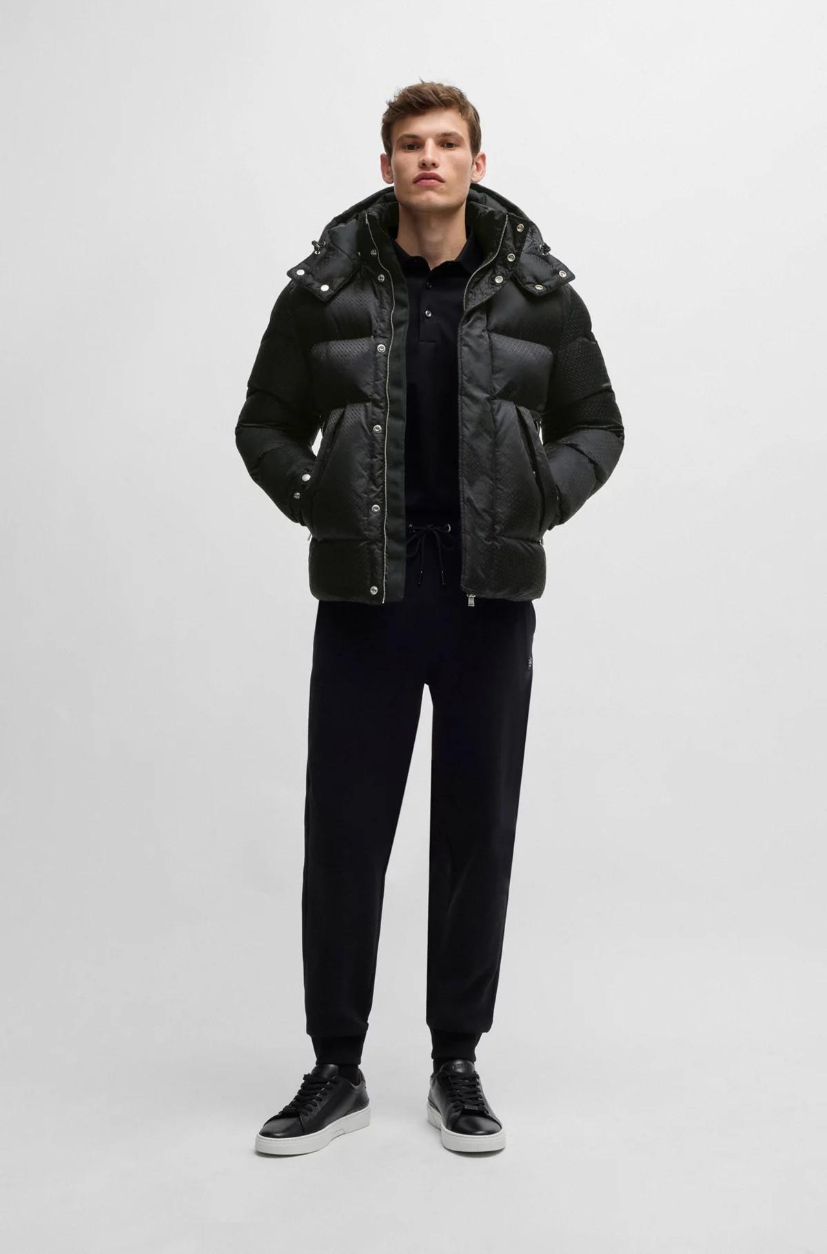 Boss Water-Repellant Puffer Jacket with Micro Monograms Product Image