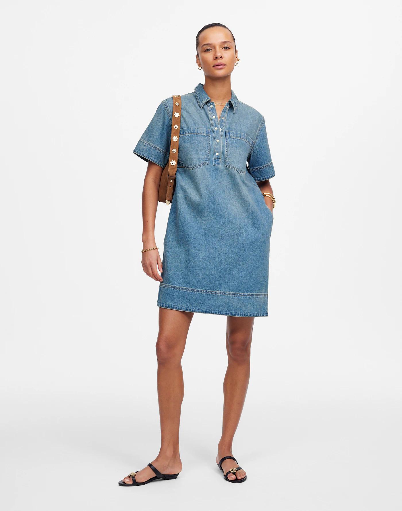 Denim Popover Dress Product Image