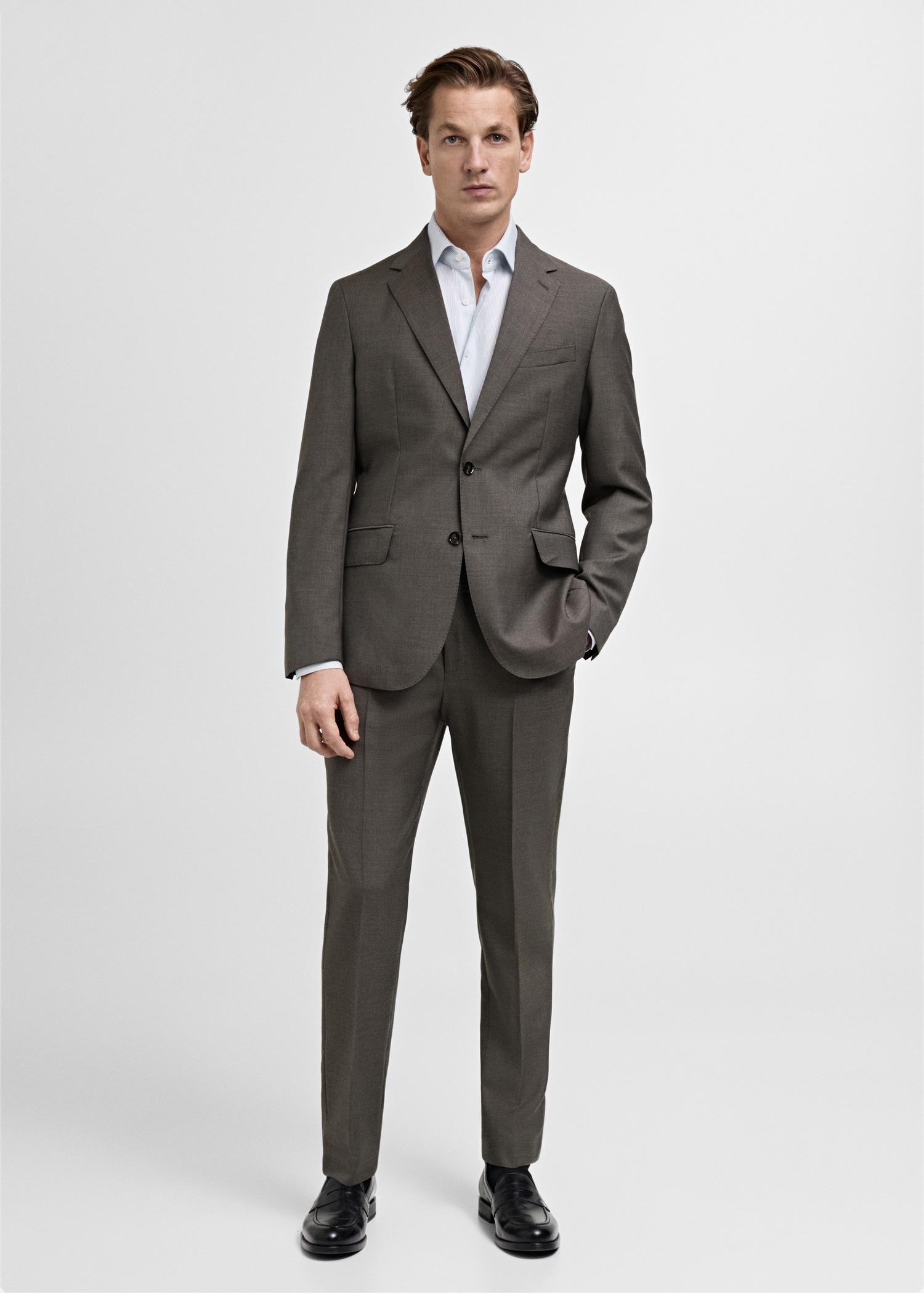 100% cotton striped suit shirt - Men | MANGO USA Product Image