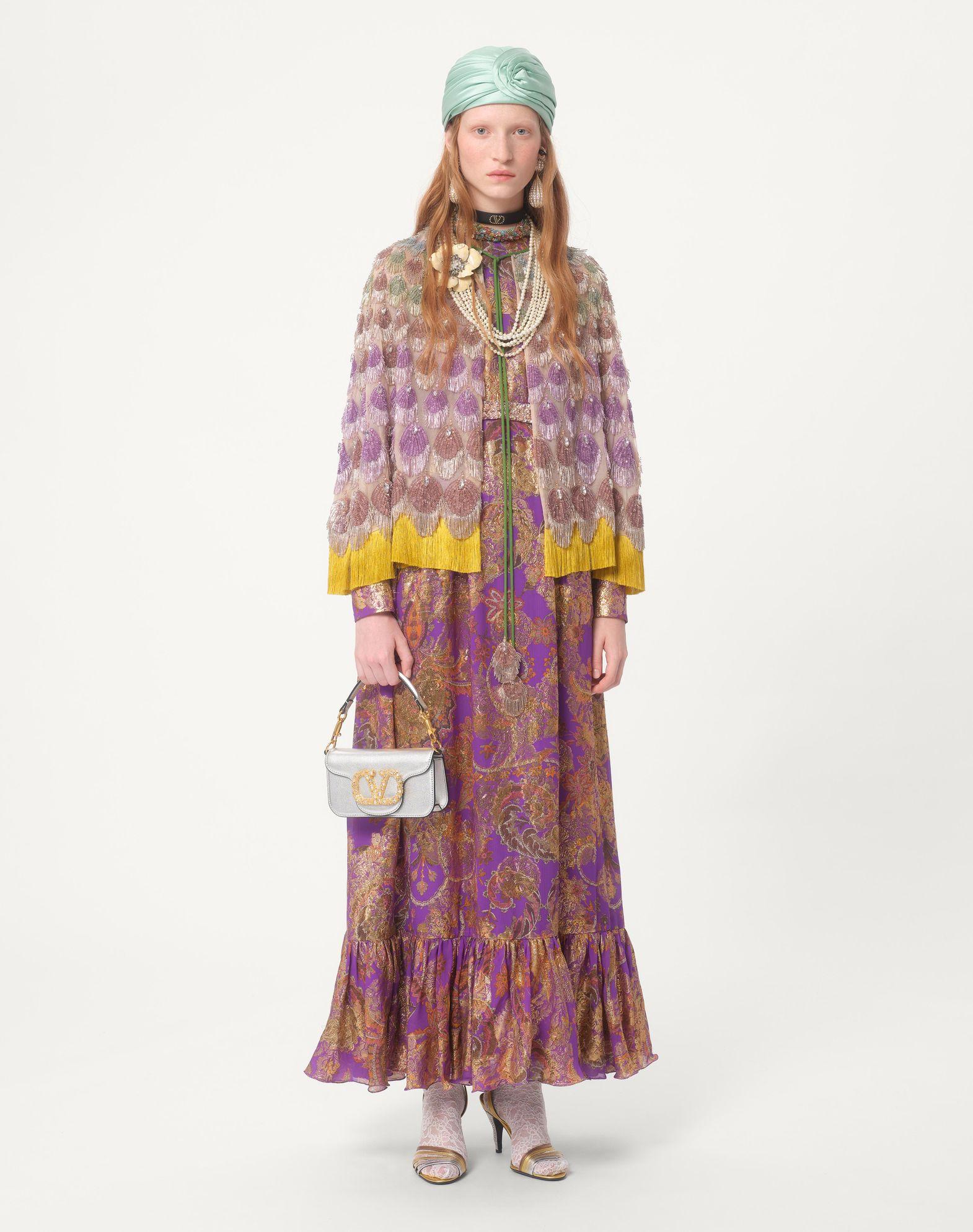 Valentino Garavani Locò Small Shoulder Bag In Laminated Calfskin With Jewel Logo Product Image