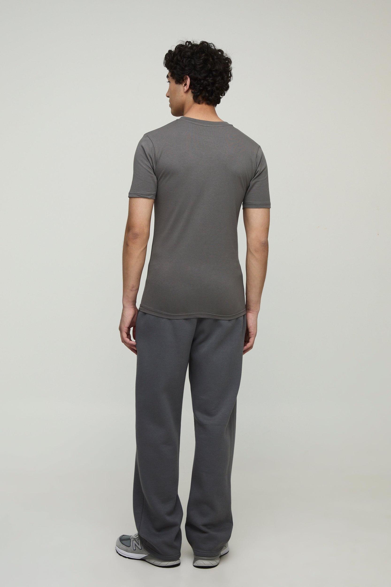 MAN. Basic Muscle Fit Crew Neck T-Shirt | boohooMAN USA Product Image